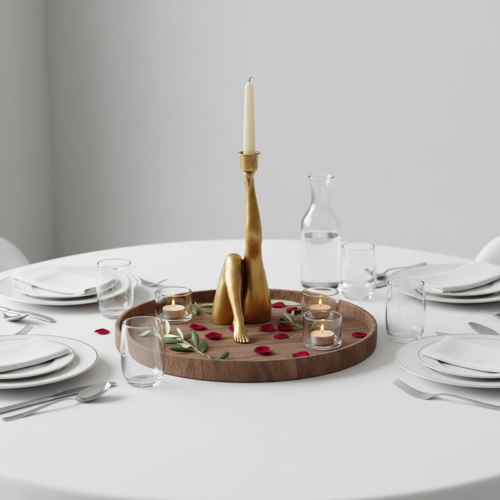 Kickra Sexy Legs Candle Holder - Modern Metal Base for Dining Table and Home Decor K2221