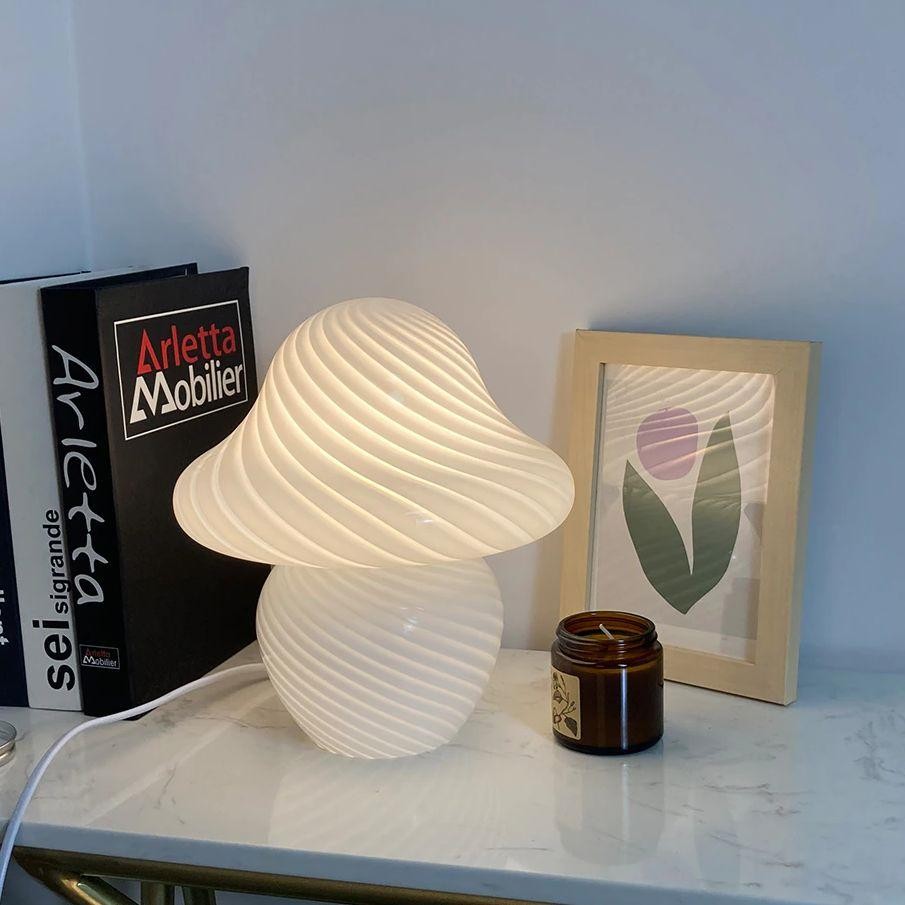 Modern Stained Glass Mushroom Night Light K55