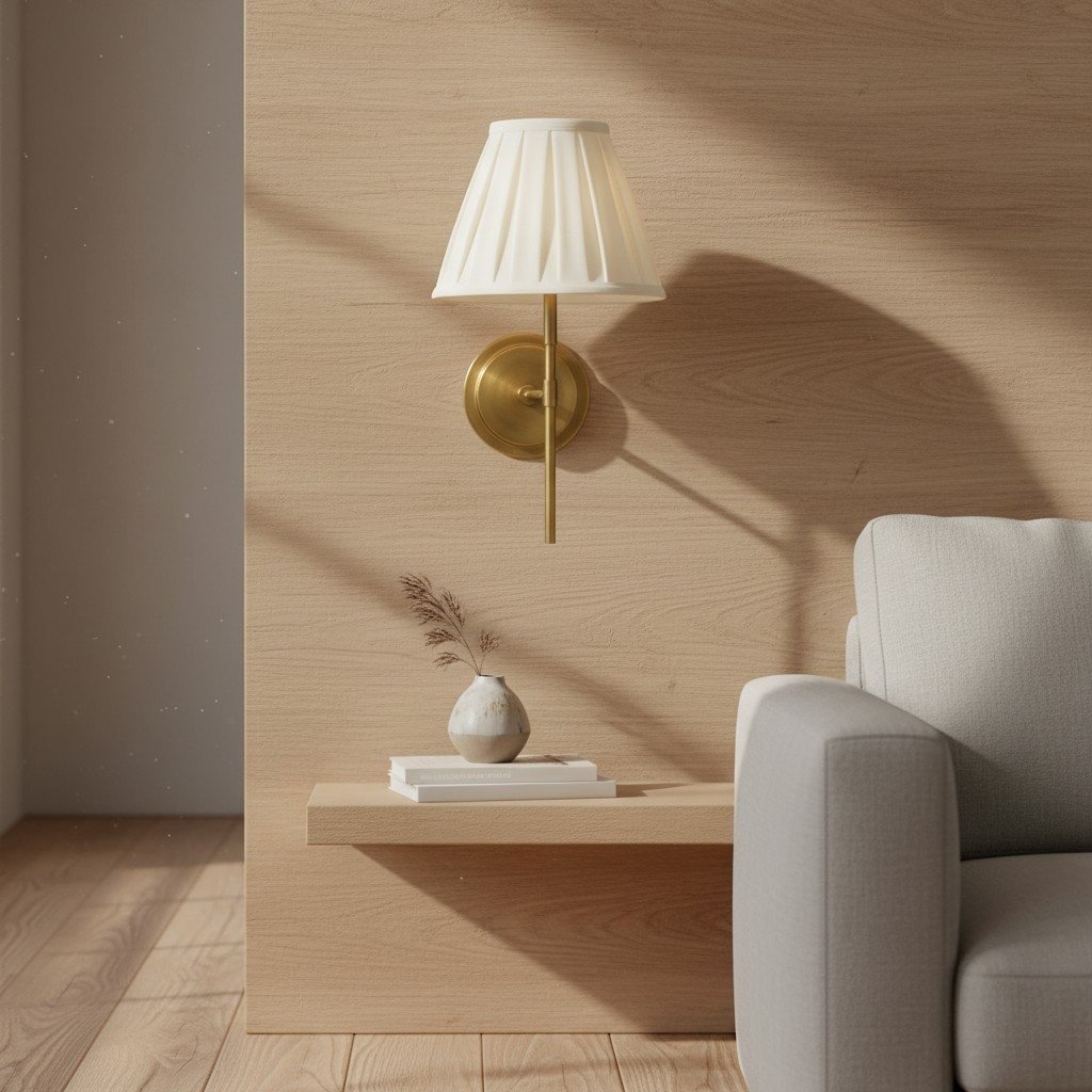 Cremaris Metal Wall Light with Fabric Shade - Timeless Sconce for Interior Lighting K1989