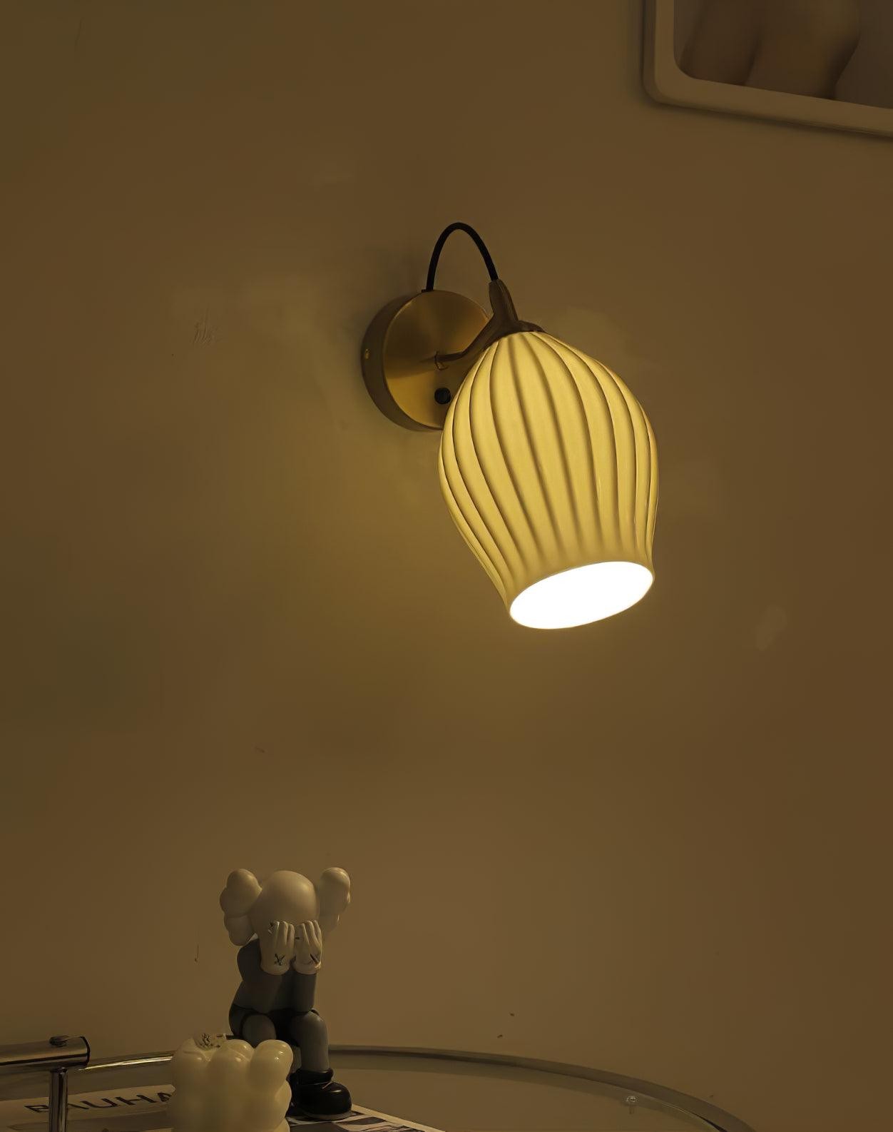 Cream Style Ceramic Ribbed Wall lamp K313