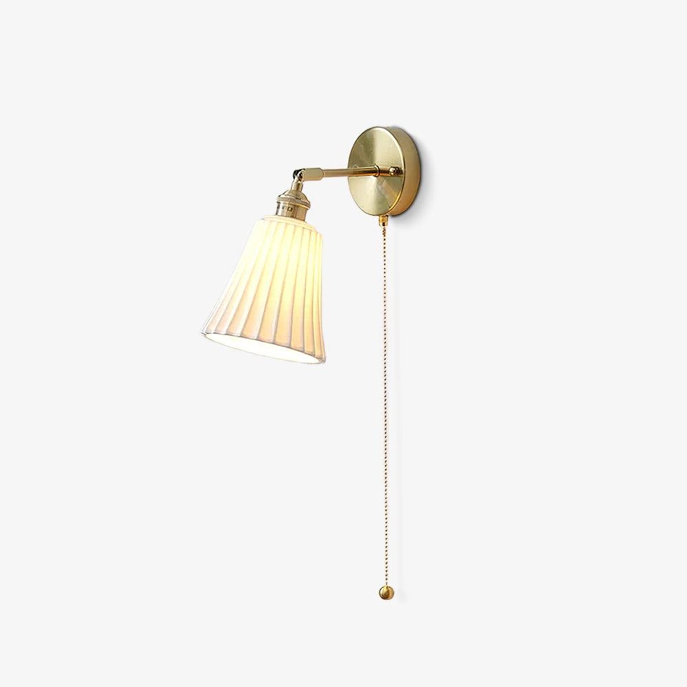 Modern Pull Cord Metal Ceramics Indoor Wall Lamp for Bedroom K730