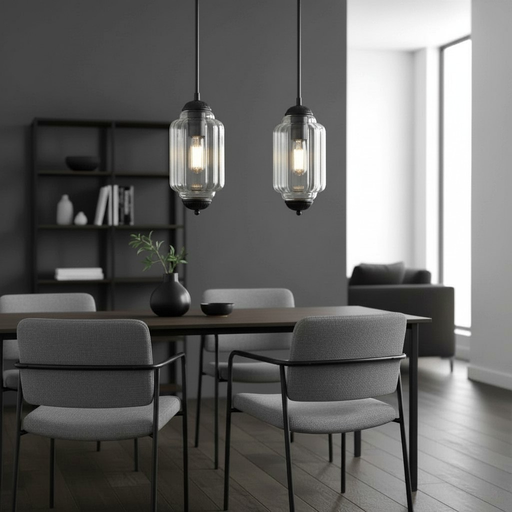 Eloise Simple Glass Irregular Lantern Pendant Lamp K836