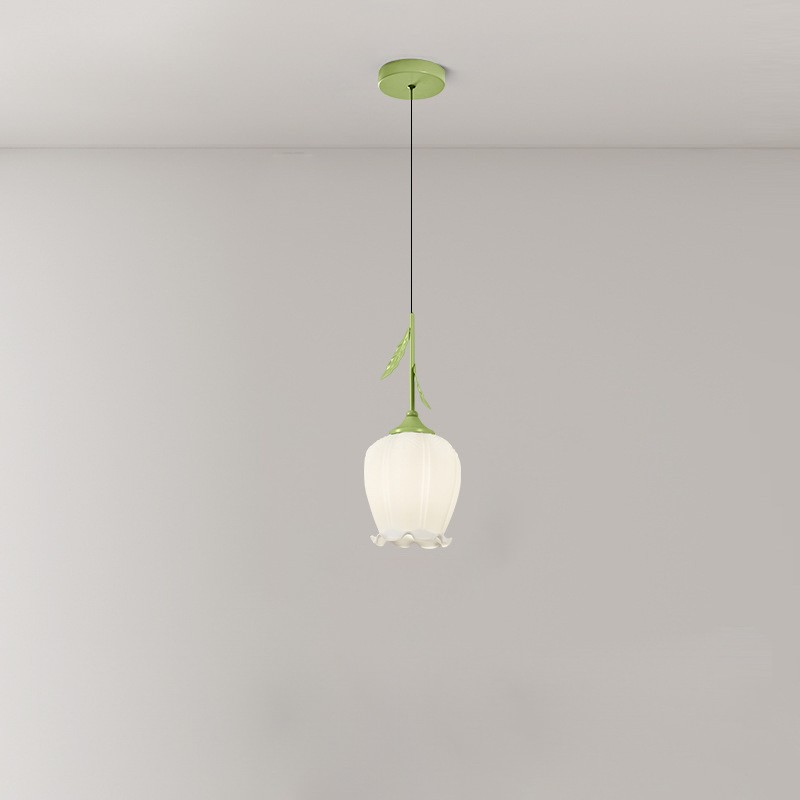 Flower Bud Milk Glass Pendant Light K14
