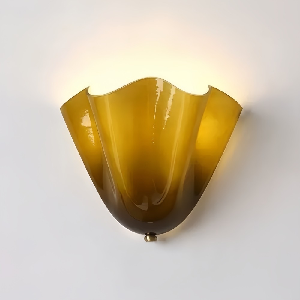 Bellina Retro Fluted Glass Wall Sconce - Mid-century Modern Vera Wall Lamp for Hallway K891