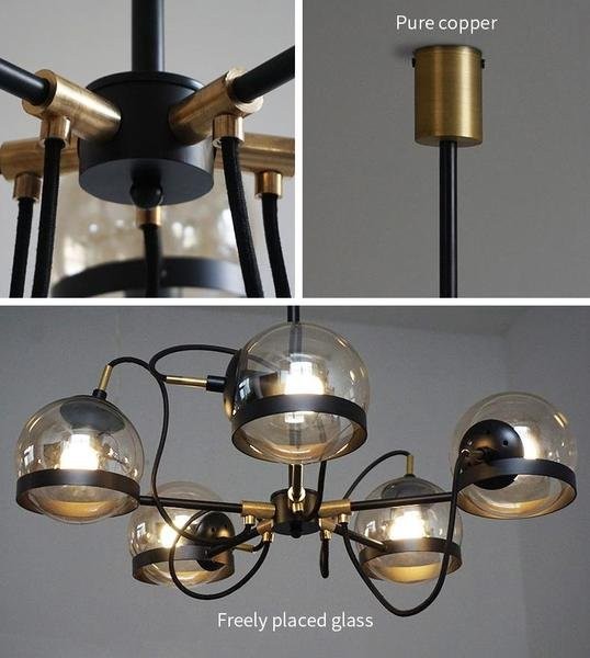 Glass ball chandelier