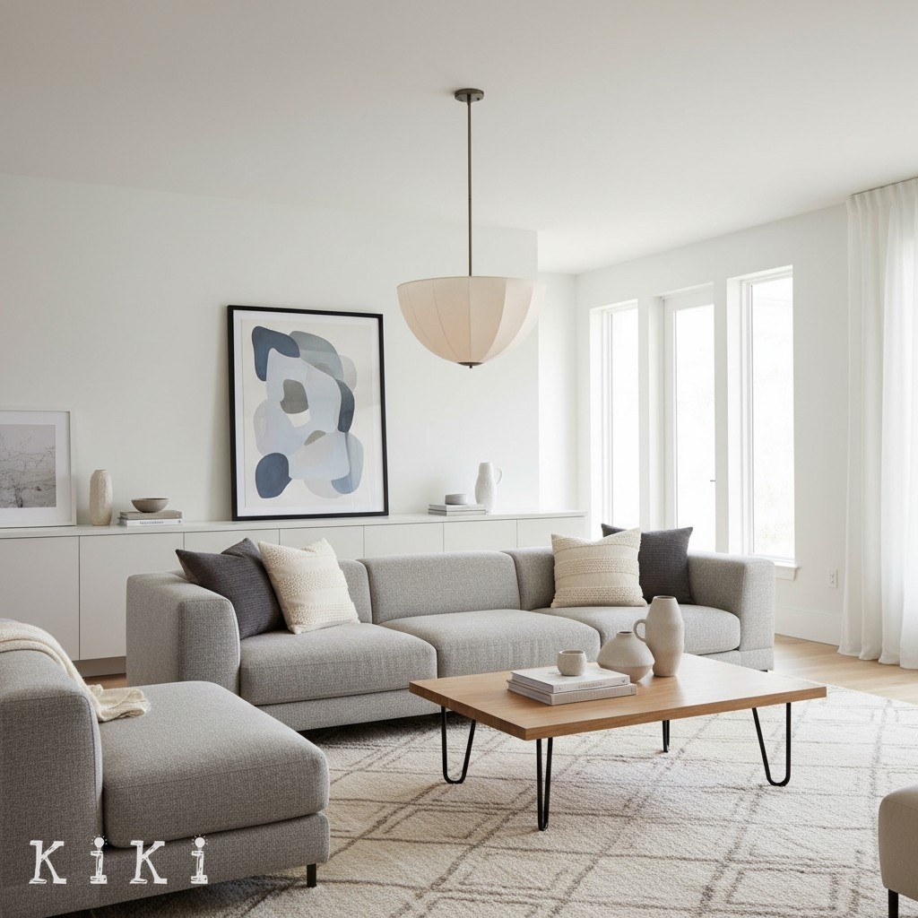 Lumarys Botanical Inspired Linen Flush Mount Light - Soft Pendant Light for Dining Room K1645