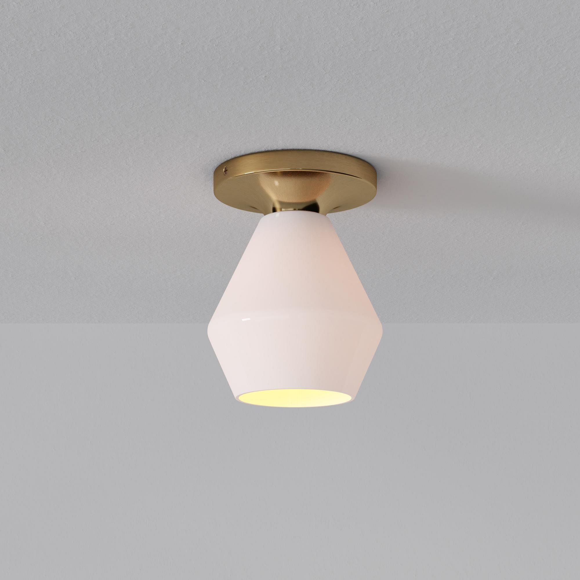Merin Sleek Glass Ceiling Lamp - Geometric Flushmount Lamp for Dining Room K1223