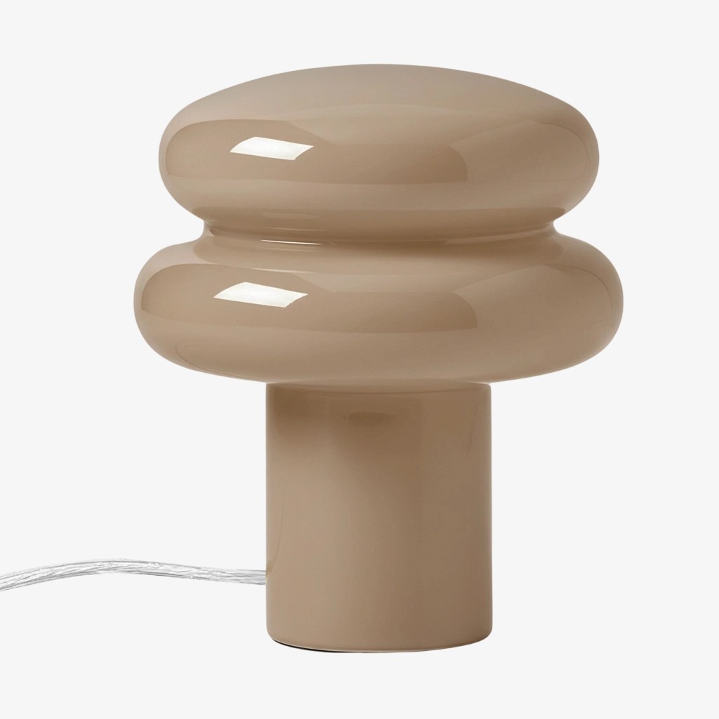 Orra Mushroom Glass Table Lamp - Minimalist Opal Shade Table Light for Home Décor K1428