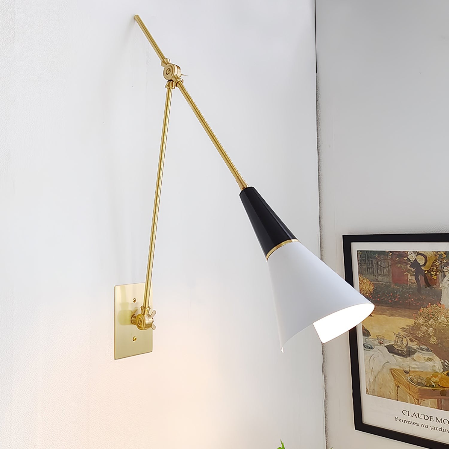 Vintage Metal Adjustable Swing Arm Wall Lamp K850