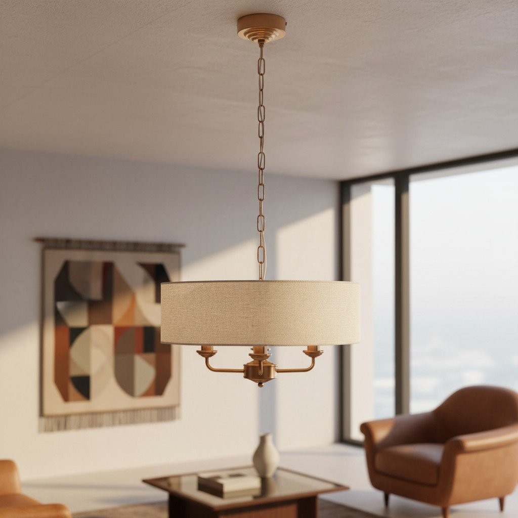 Tela Fabric Shade Pendant Style - Timeless Pendant Light for Dining Table K2216