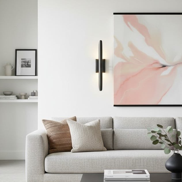 Modo Wall Sconce Minimalist Metal Frame - Contemporary Design for Bedroom, Entryway and Office K1673