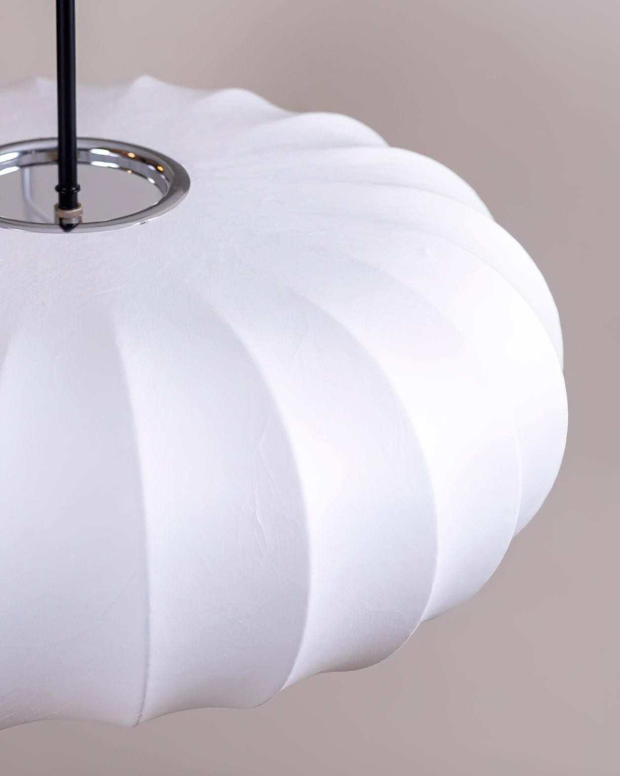 Simple Wabi-sabi White Lantern Fabric Pendant Lamp K744