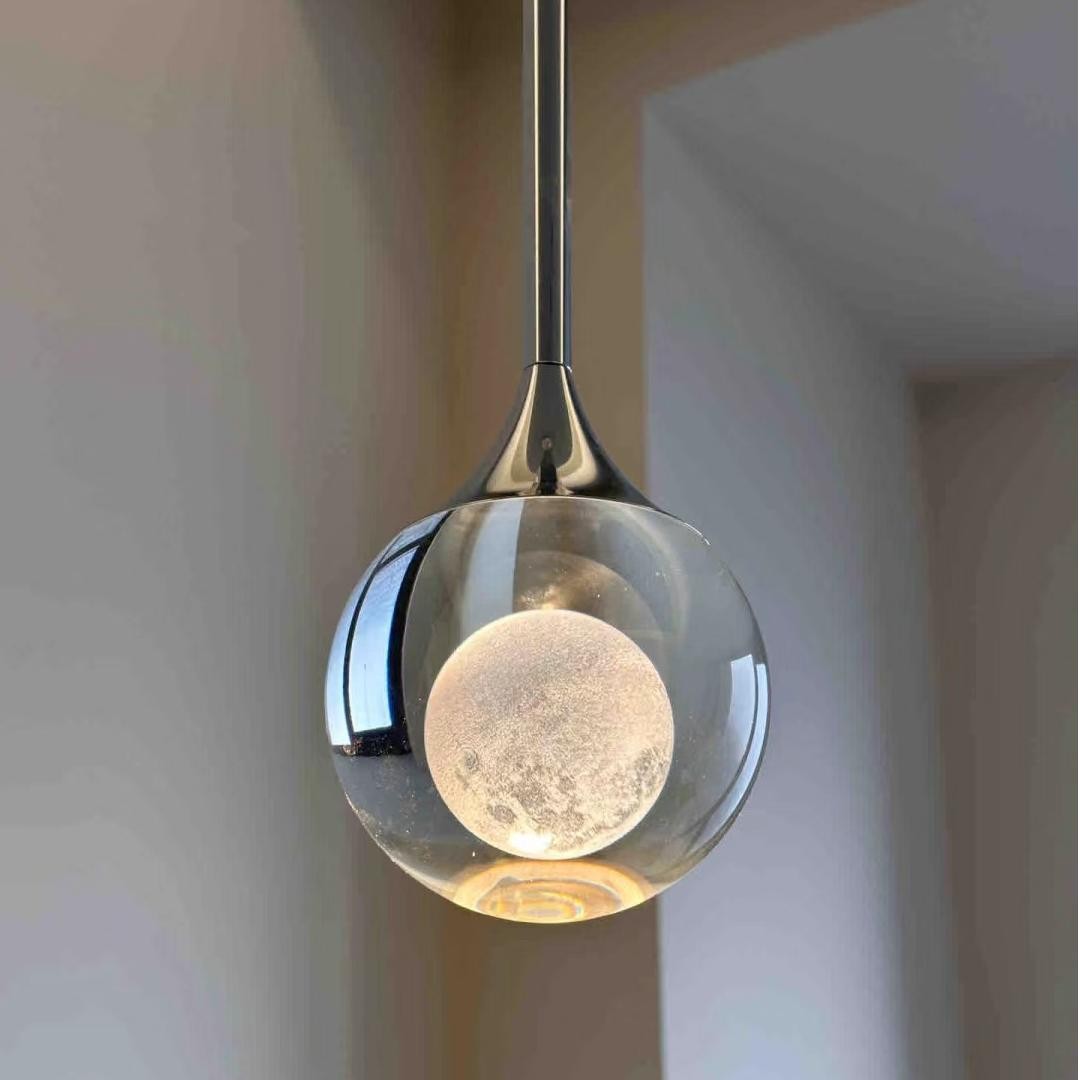 Moon Clear Glass Ball Pendant Light K787