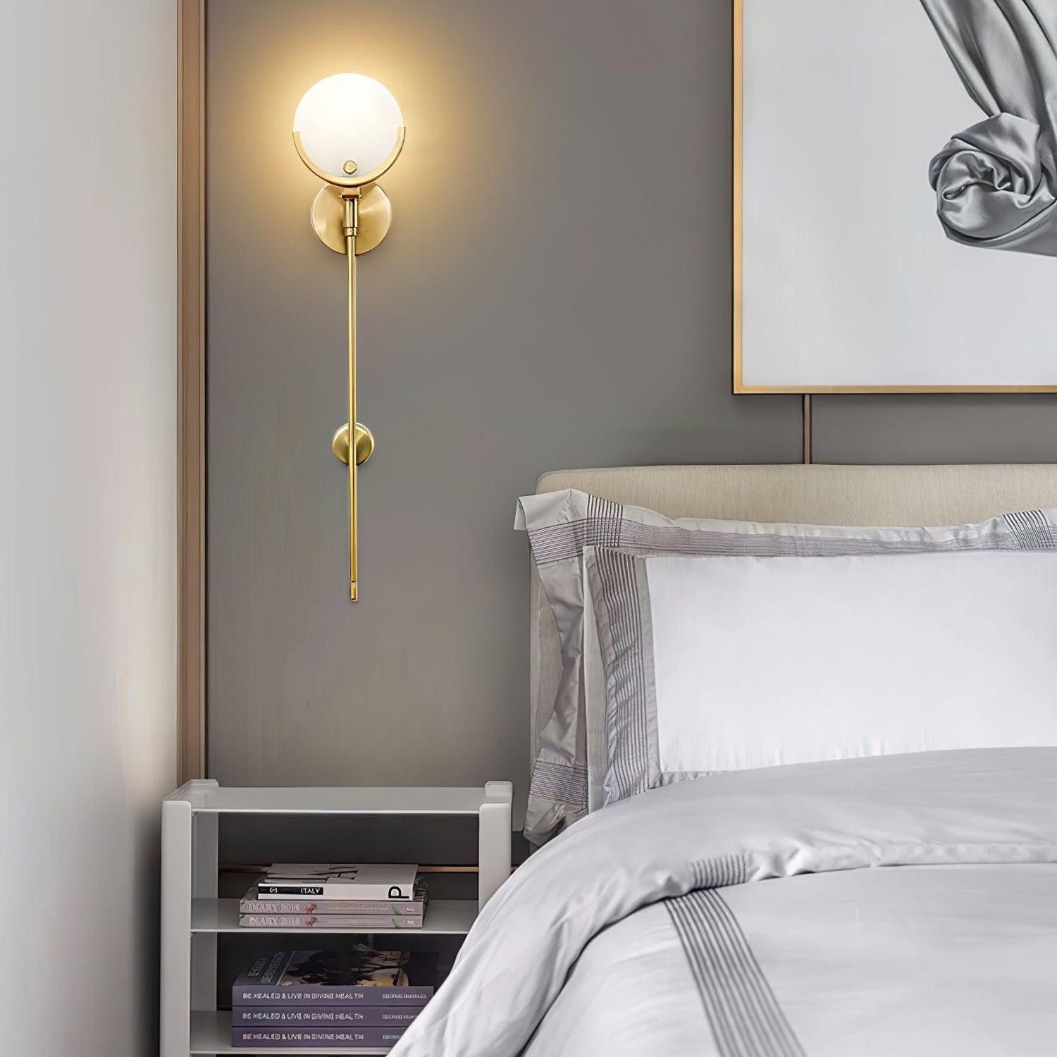 Metal Brass Spherical Bedroom Wall Lamp K247