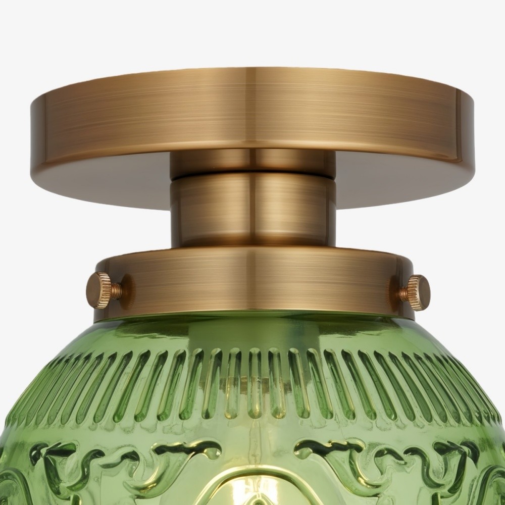 Naveliro Globe Glass Ceiling Light - Modern Embossed Glass Ceiling Lamp for Living Room K2231