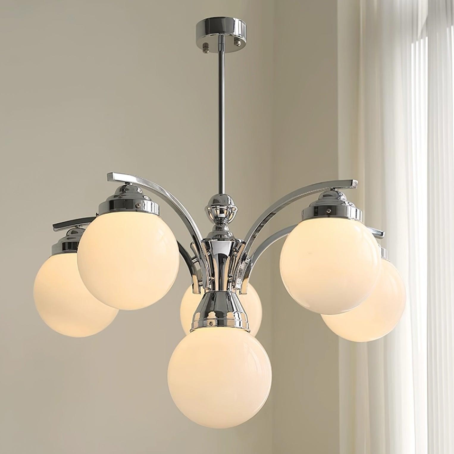 French Elegant Glass Orb Chandelier K596