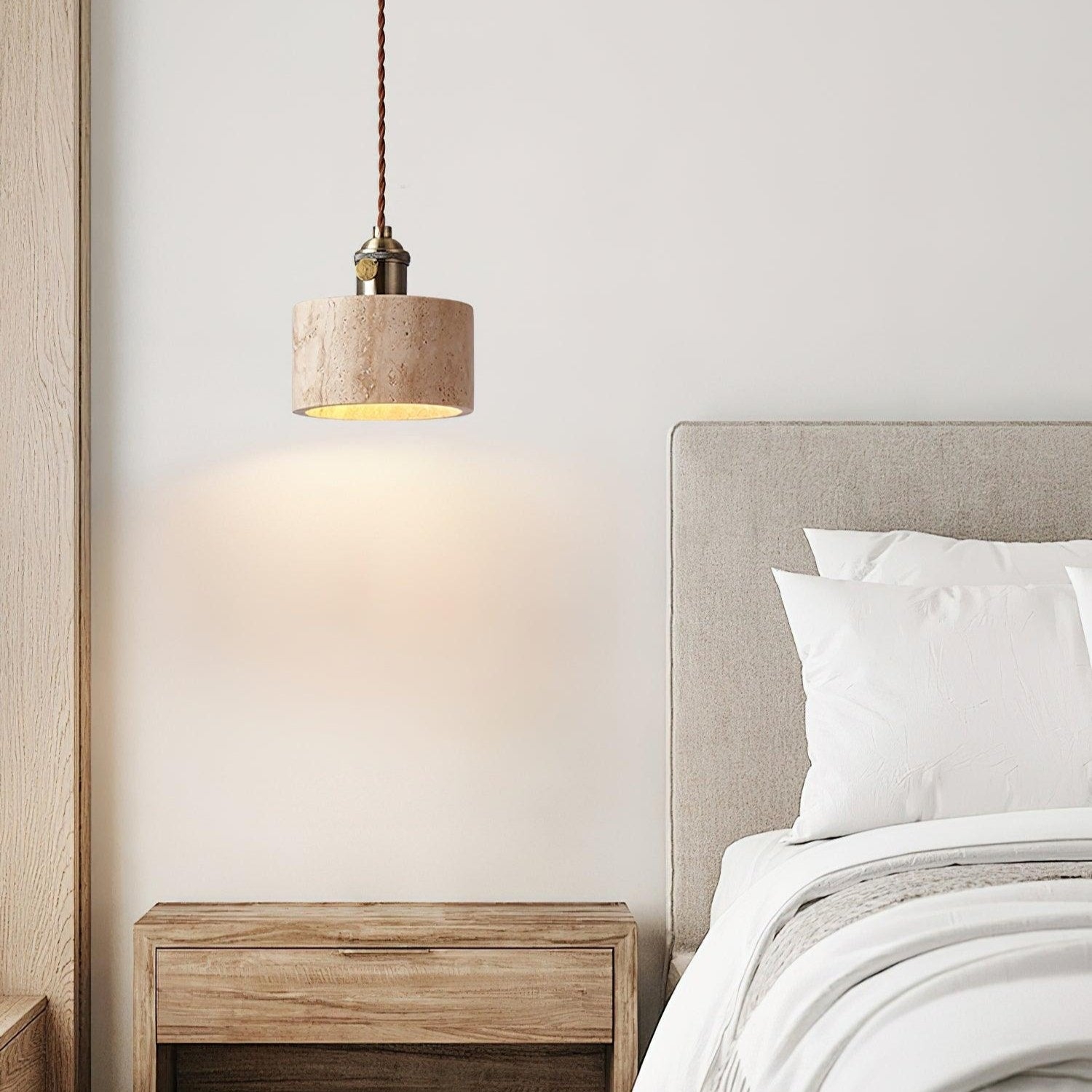Alagusmo Minimalist Travertine Pendant Light D892