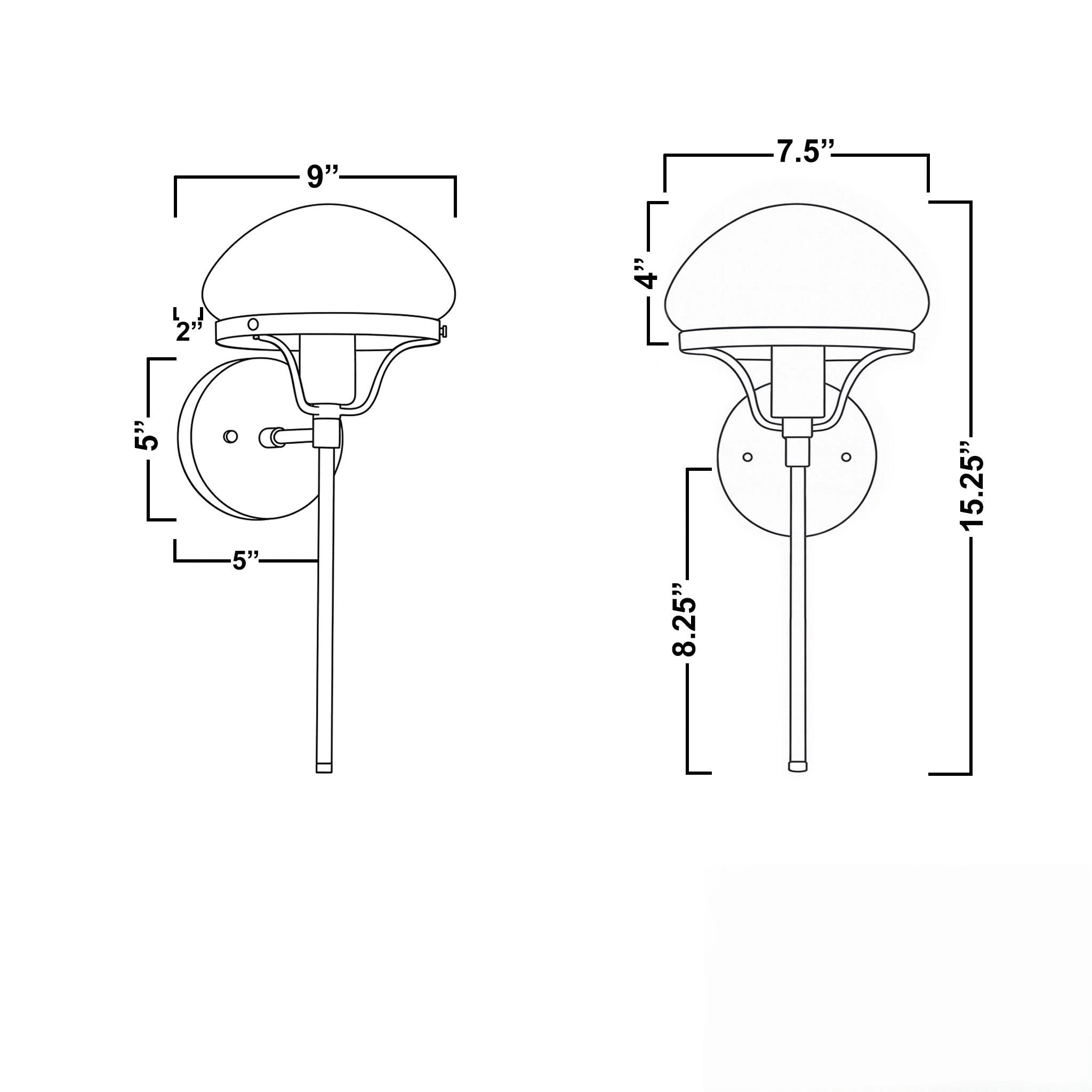 Ornato Luxe Modern Art Deco Wall Light - Opal Glass Globe Sconce - Brass or Black K1503