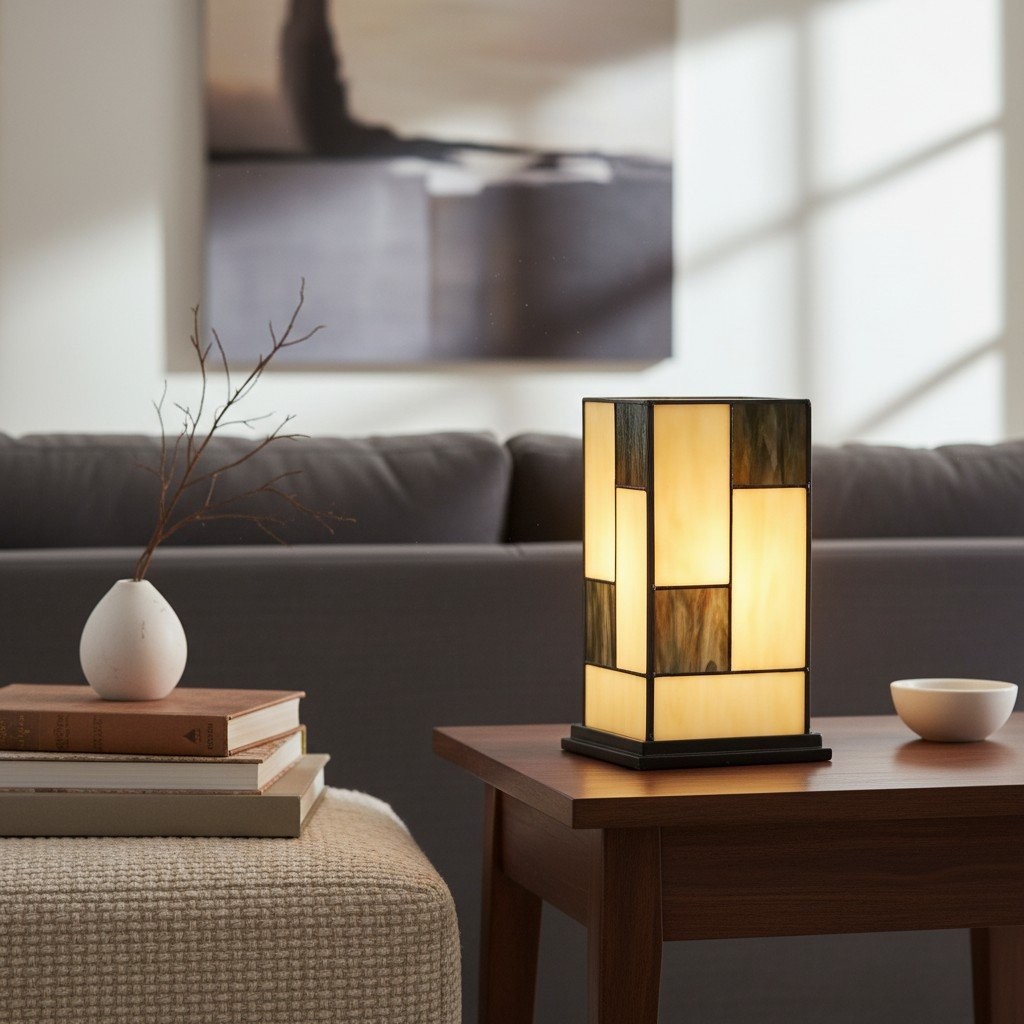 TF Manchester Square Table Lamp - Classic Glass for Living Room and Bedroom K1991