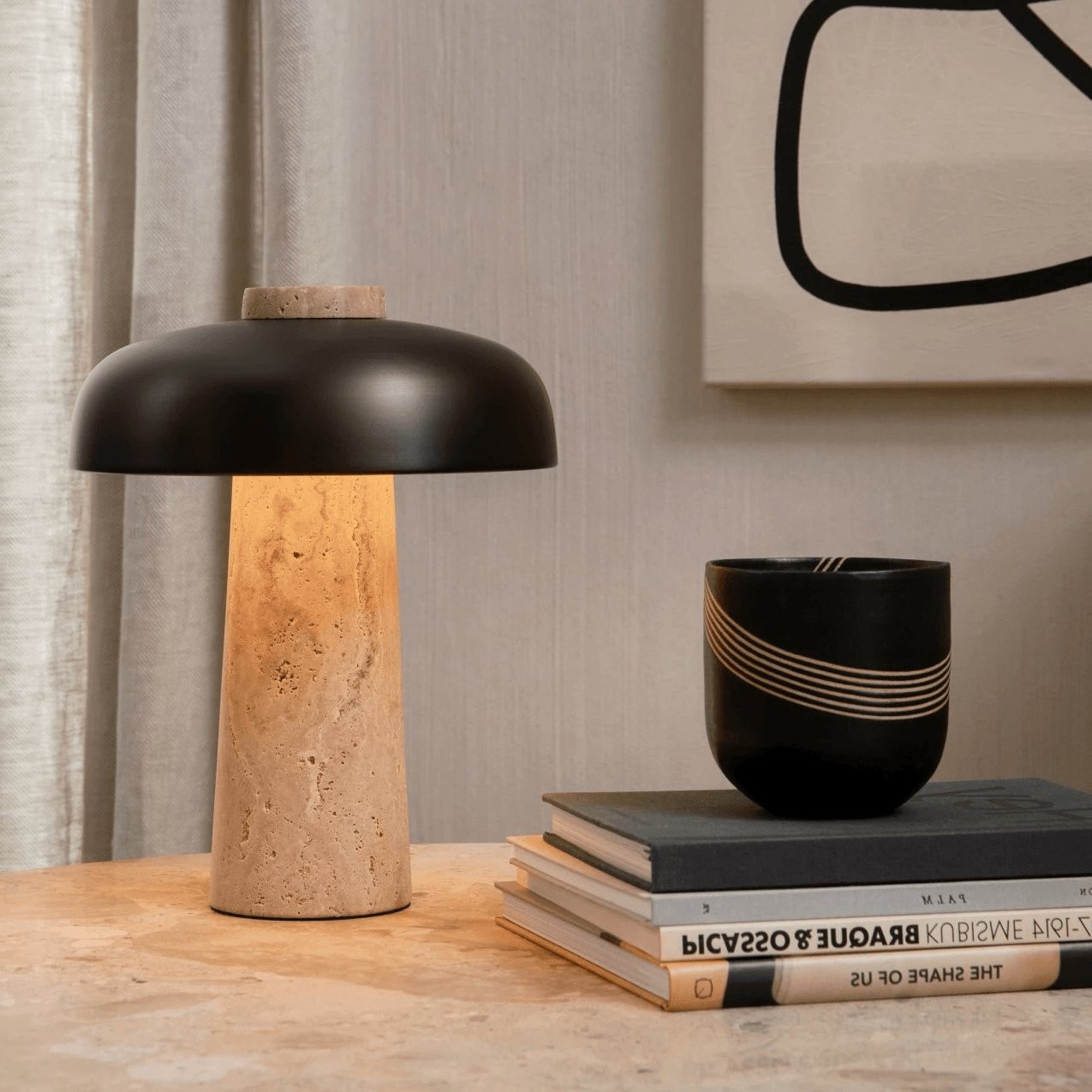Metal Mushroom Natural Texture Table Lamp K689