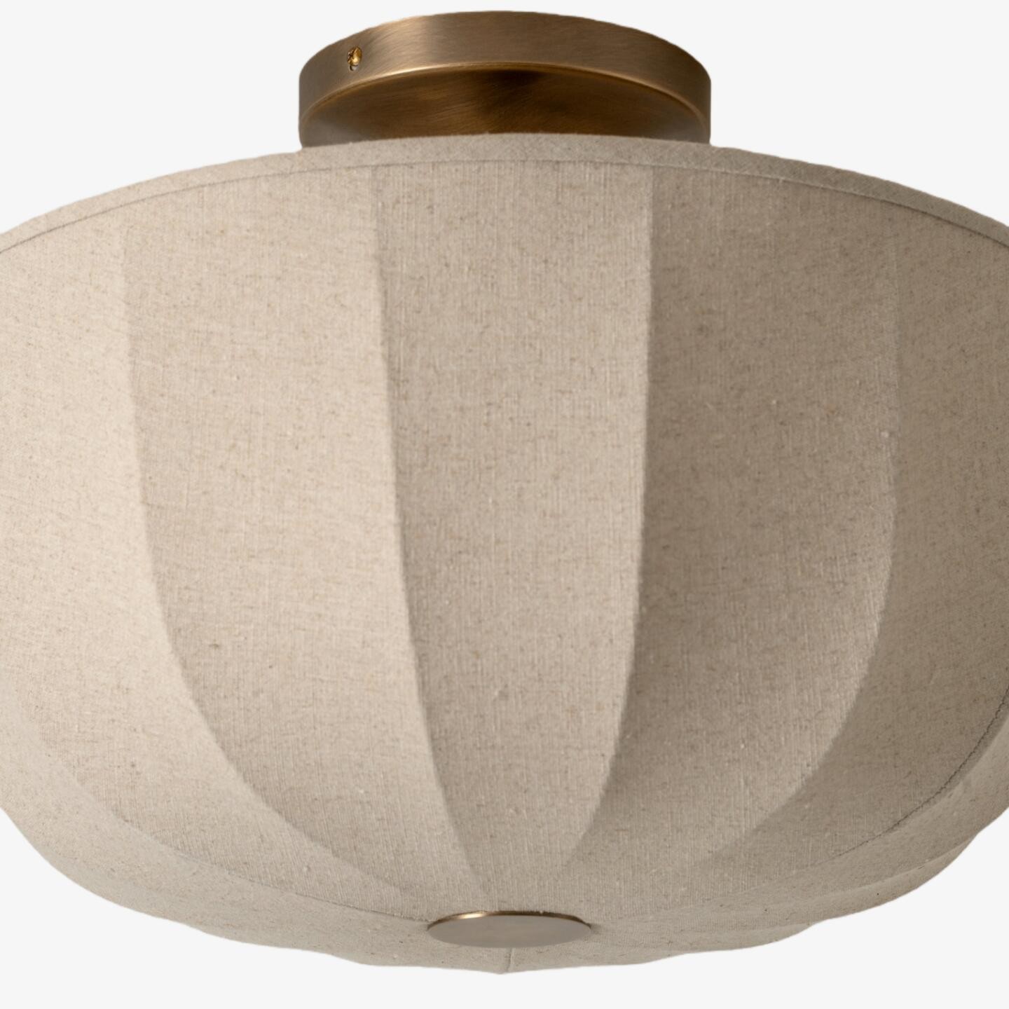 Loomis Linen Flush Mount Ceiling Light - Modern Fabric Shade for Living Room K2057