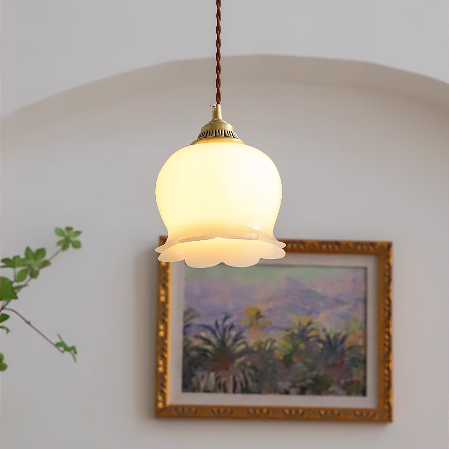 Traditional Glass Flower Pendant Lamp K736