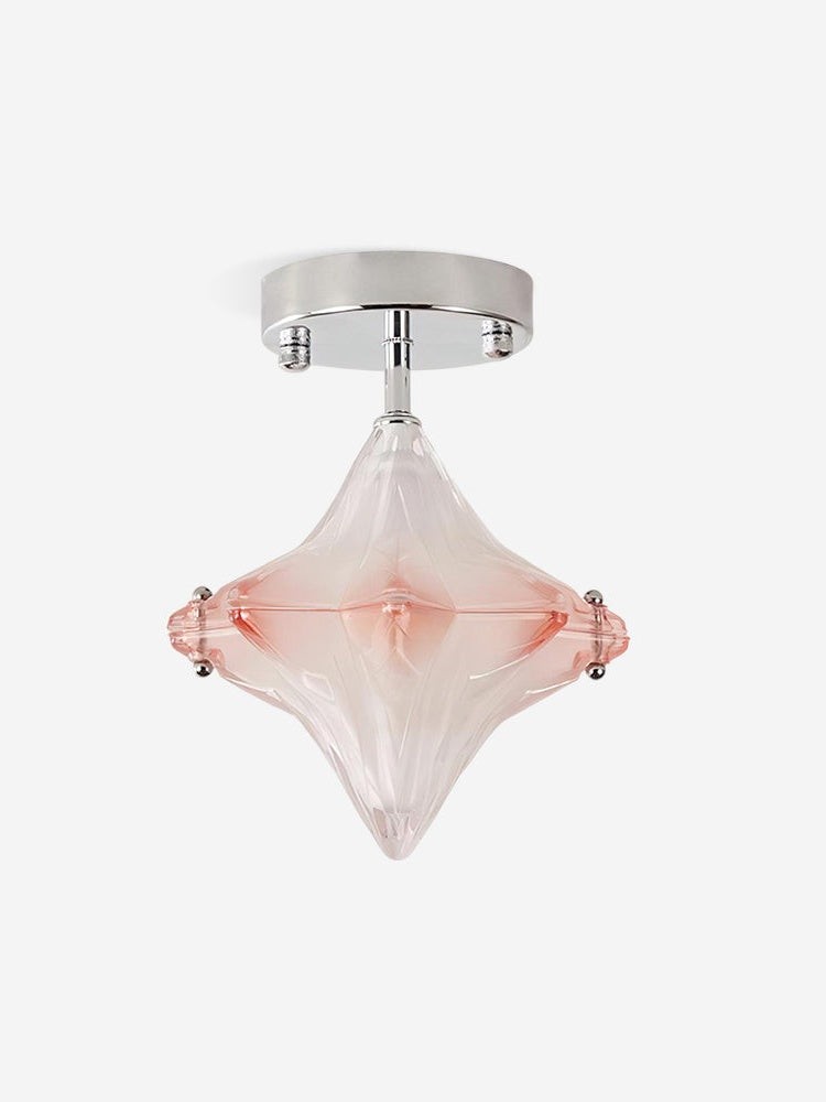 Art Deco Star Ceiling Lamp - Frosted Glass Fixture for Hallway & Entryway - Astris Ceres K1582