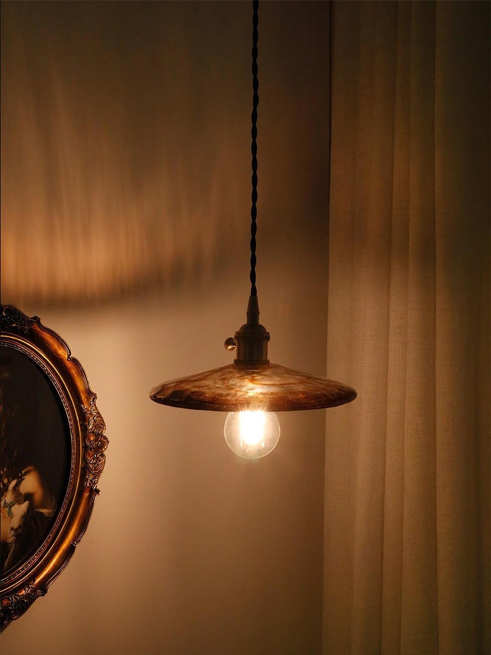 Brass Vintage Clear Glass Pendant Light K586