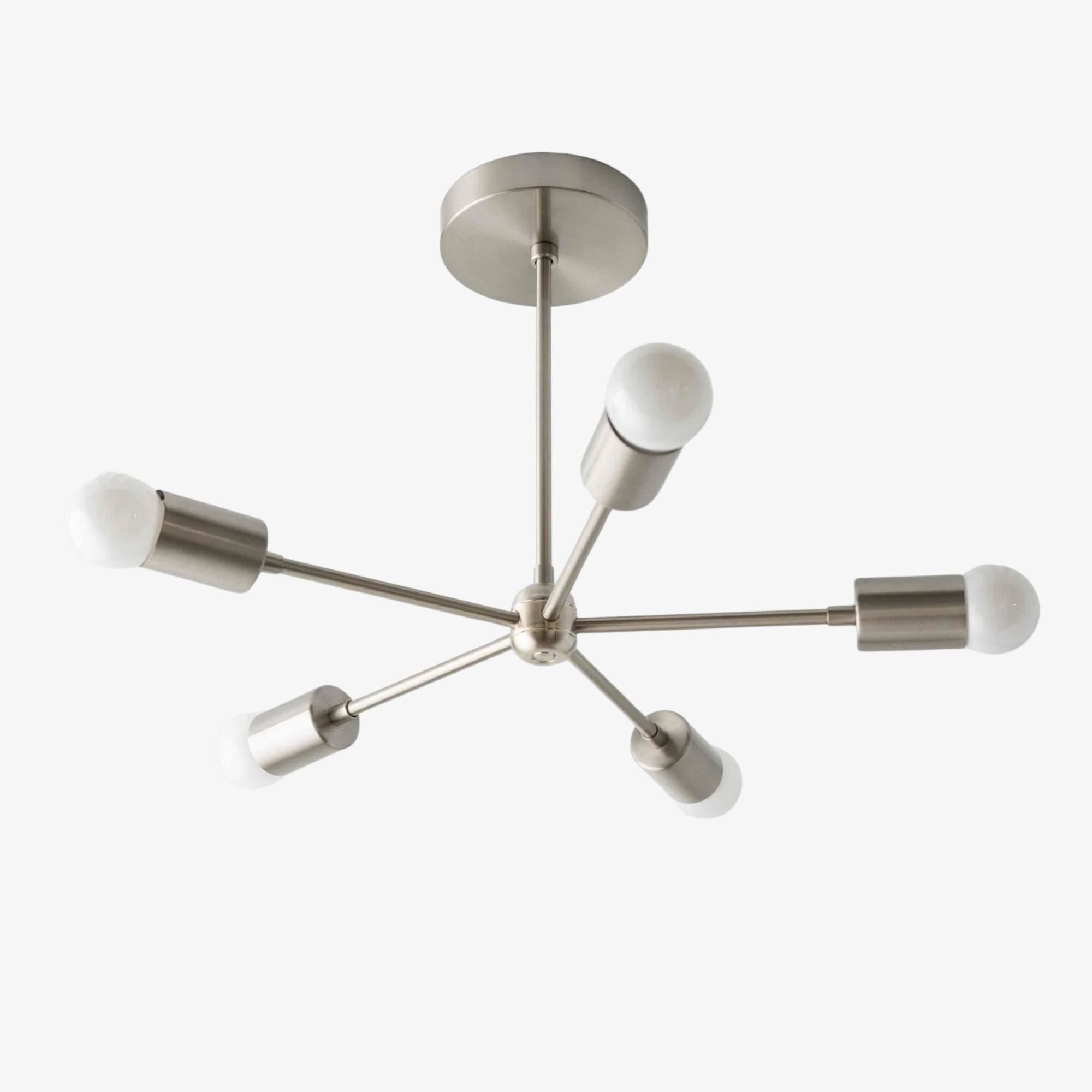 Mobilux Line Mid Century Gold Sputnik Chandelier - Geometric Brass Fixture K1445