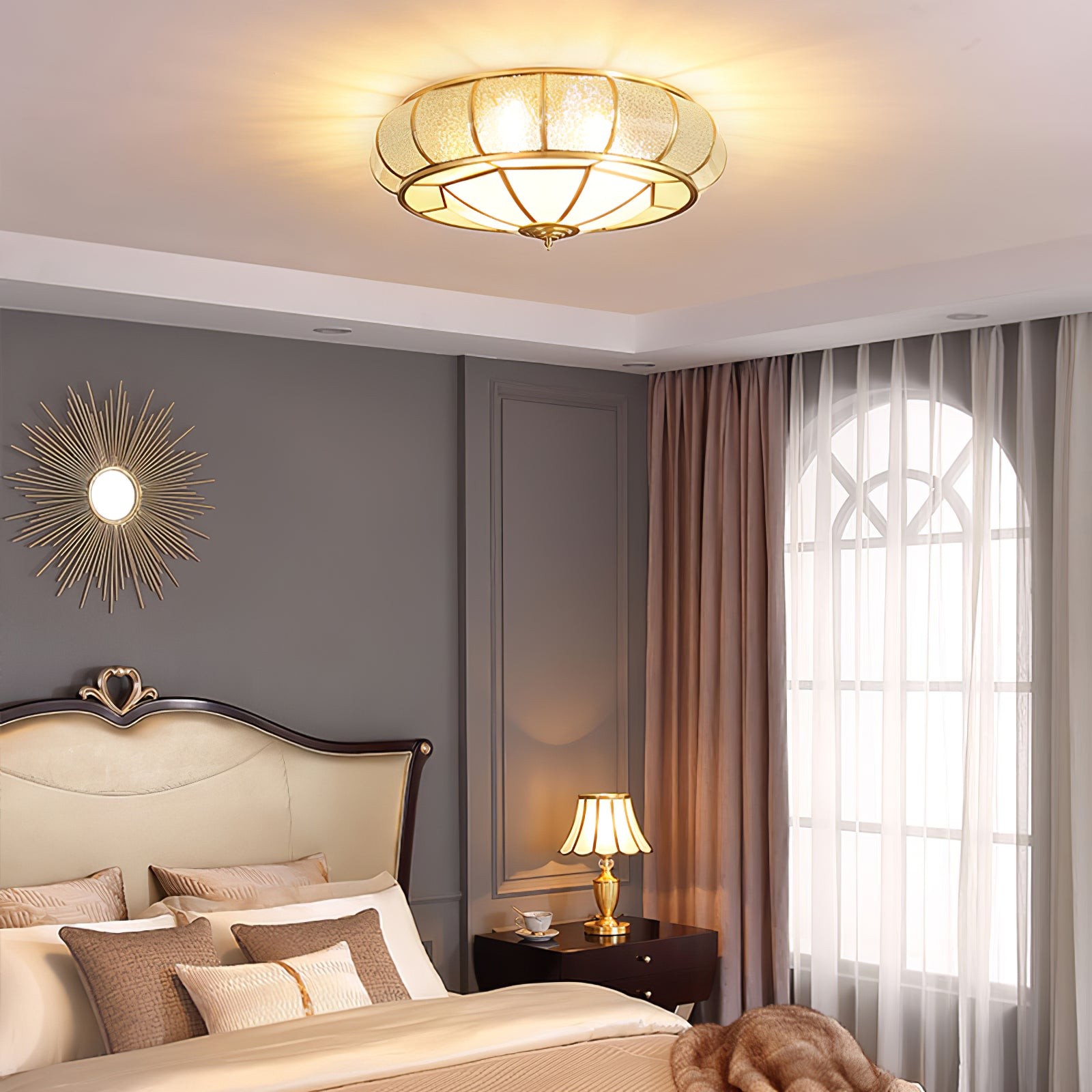 Round Textured Glass Ceiling Light K650