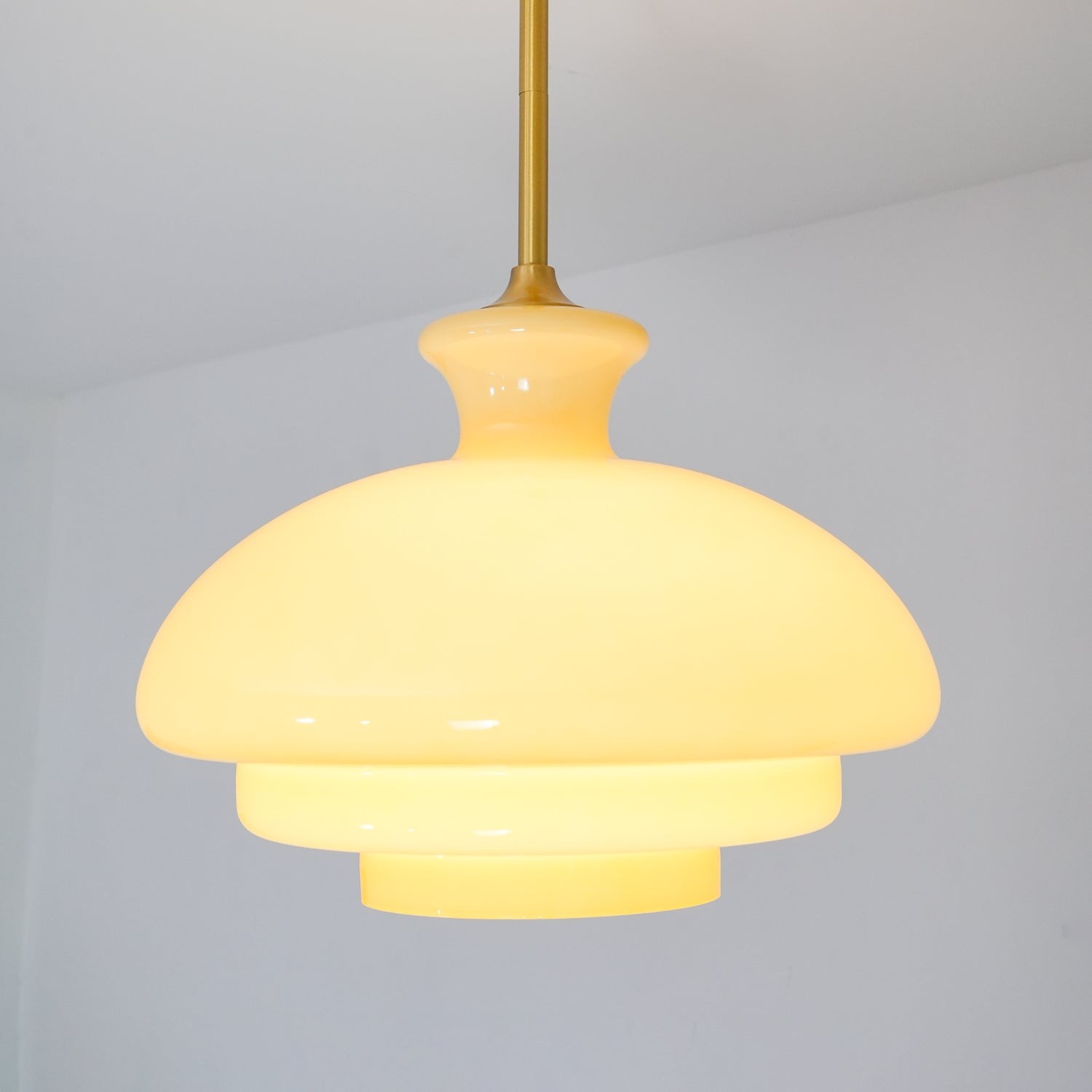 Round Yellow Stylish Simple Glass Pendant Lamp K573