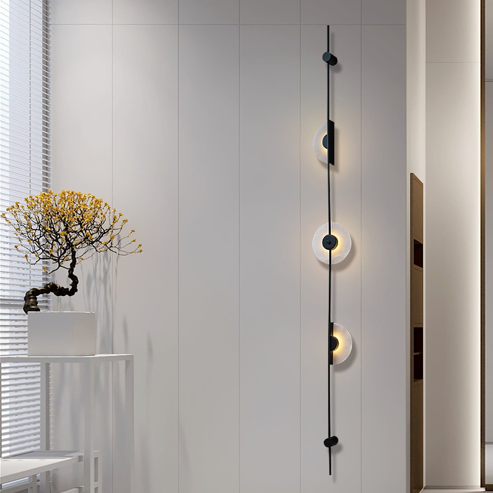 Black Slender Alabaster Wall Lamp K976
