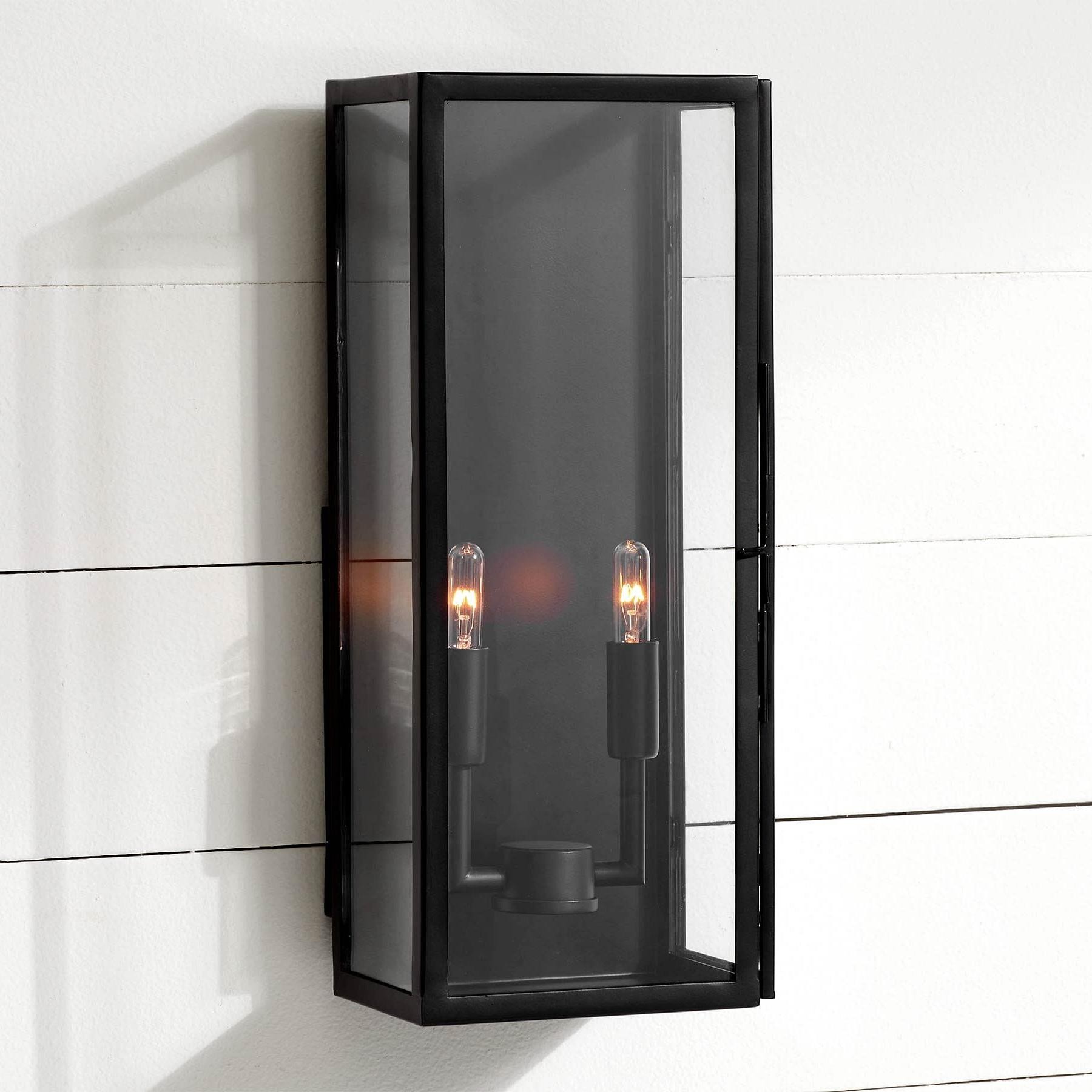 Ferrix Modern Glass and Iron Outdoor Wall Lamp - Stylish Exterior Lighting for Porch K1360
