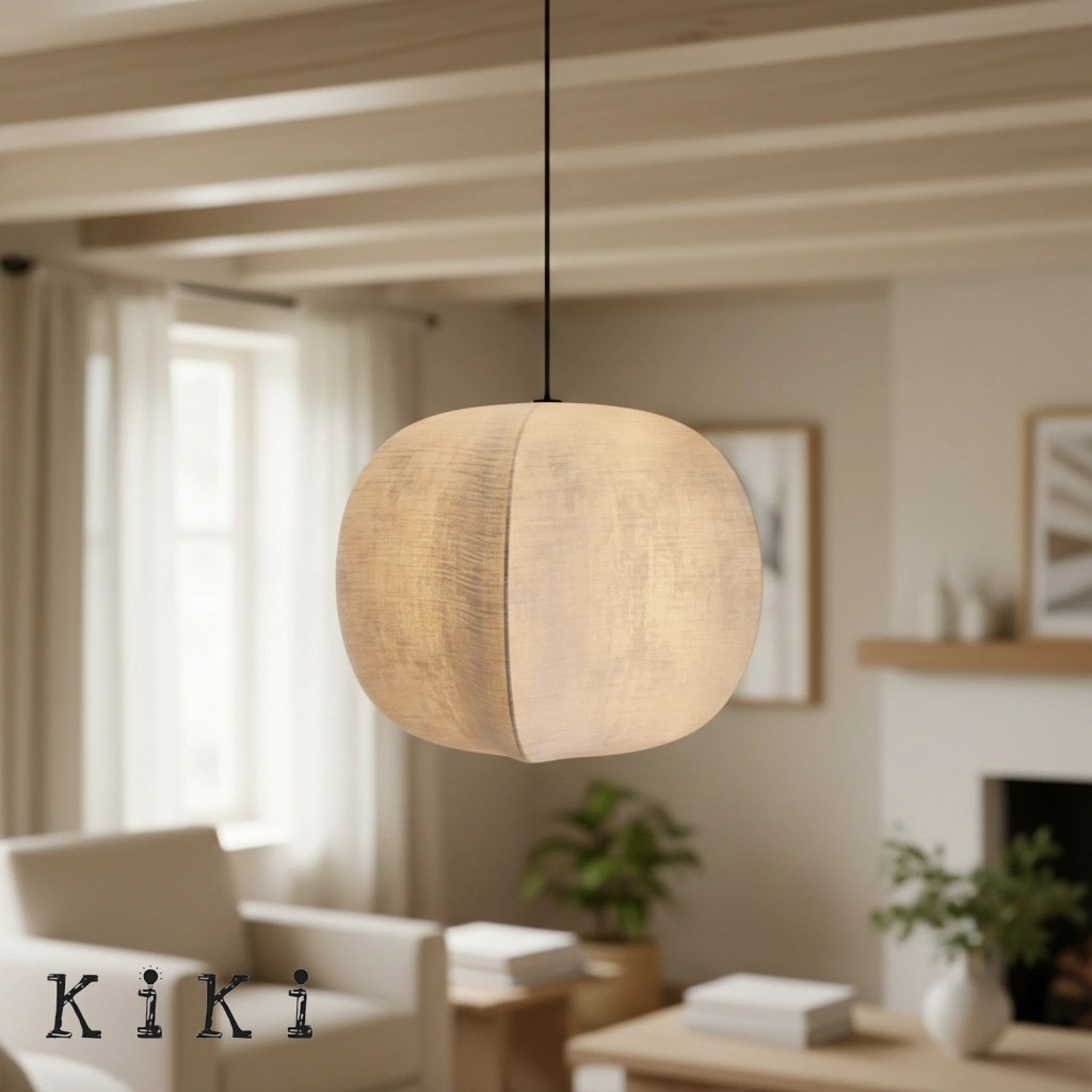 Diora Modern Silk Finish Pendant Lamp - Wabi Sabi Style Lighting for Interiors K1760