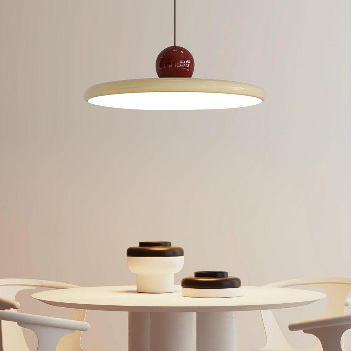 Minimalist Cream Style Flying Disc Pendant Lamp K790