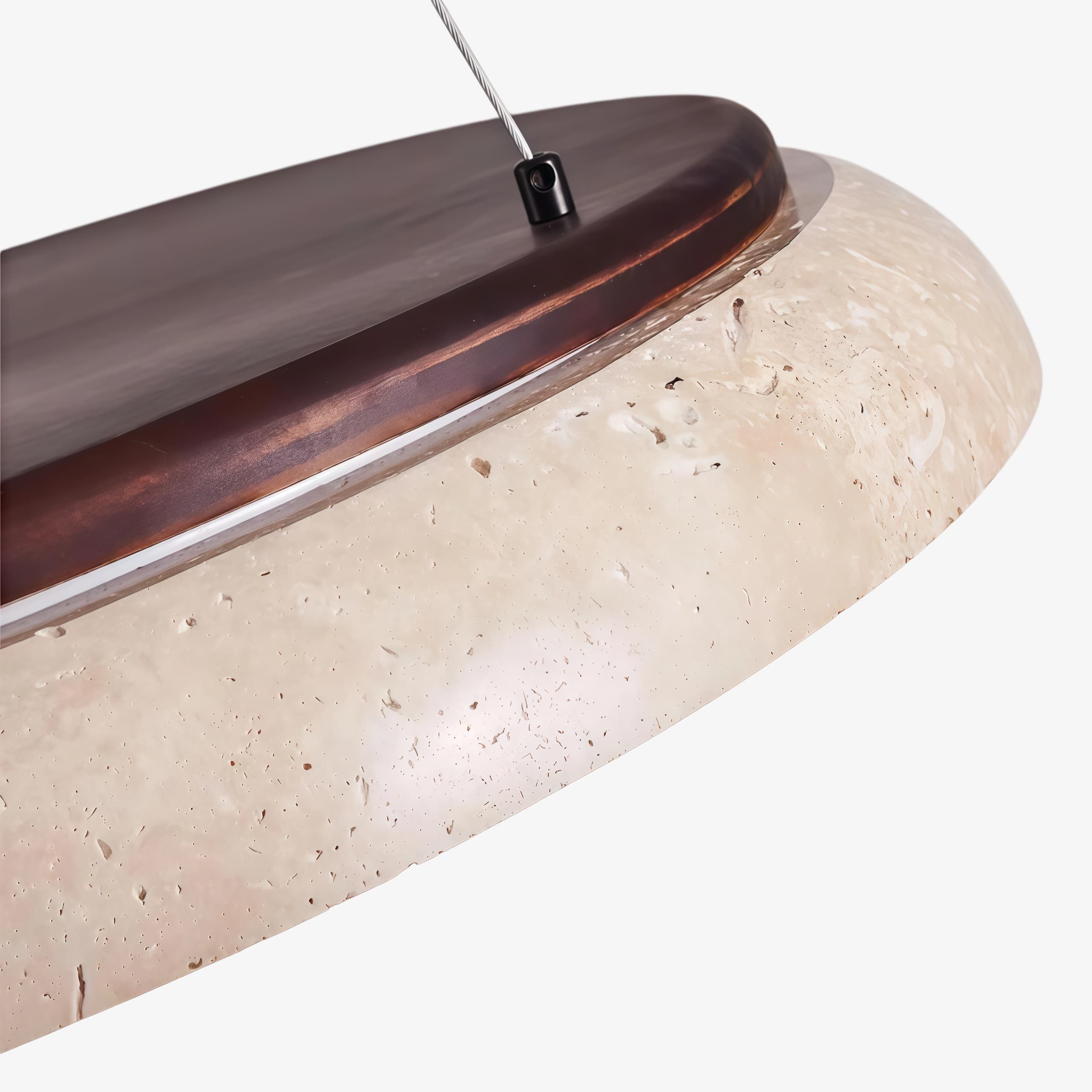 Torvella Travertine Ring Pendant Light - Minimalist Sculptural Lamp for Modern Interiors K2297