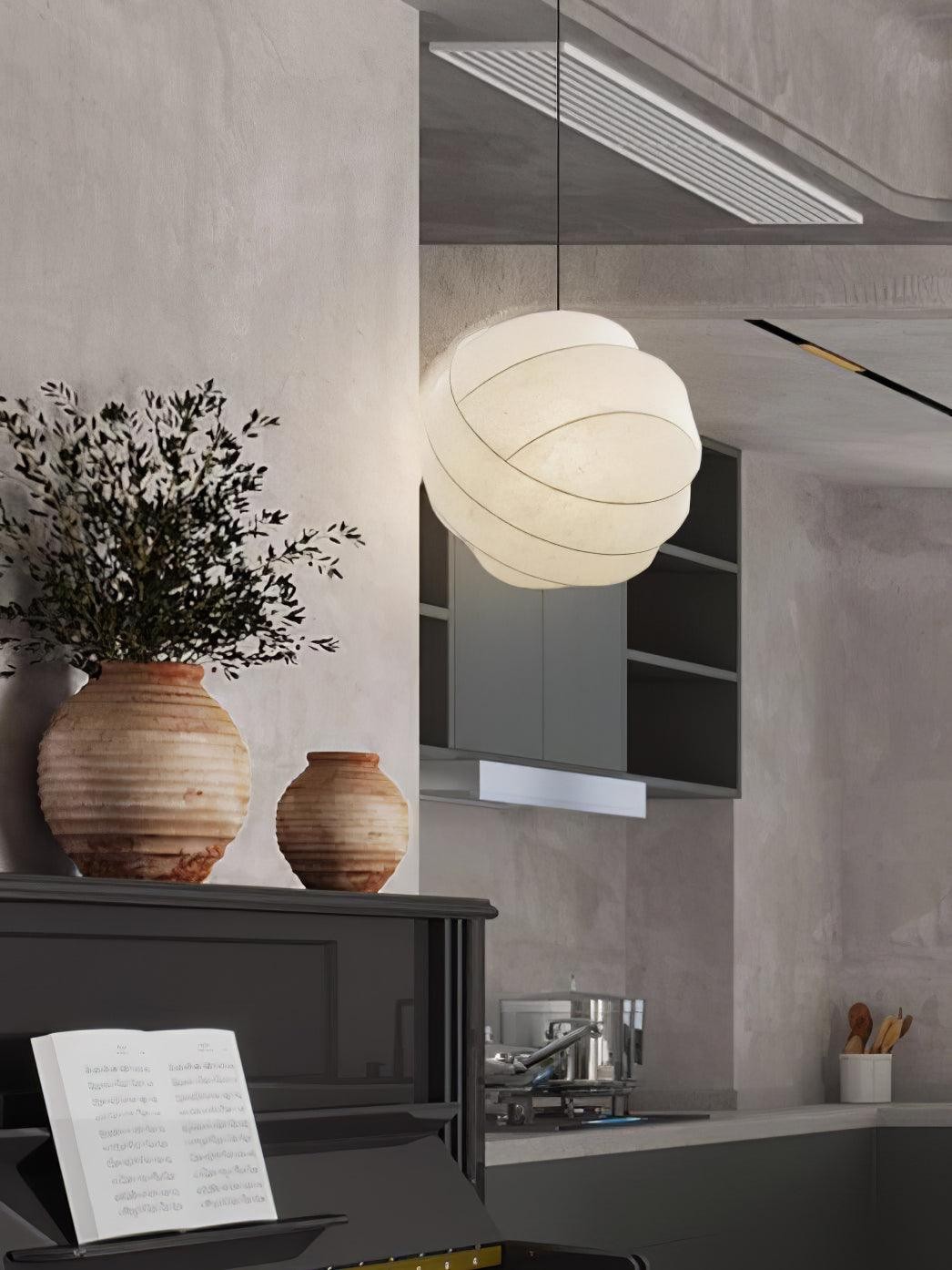 Wabi-Sabi Style Fiber Cocoon Pendant Lamp K732