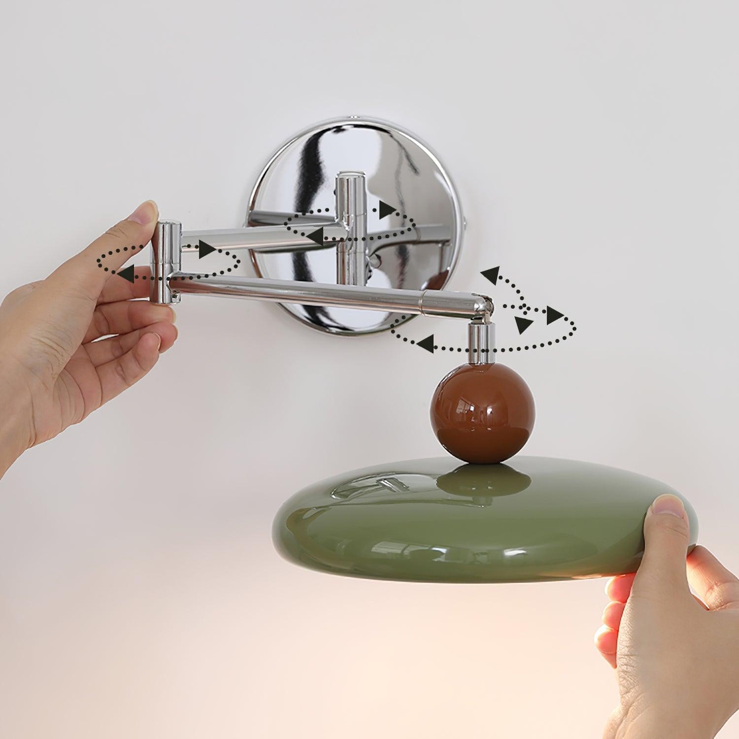 Cream Style Adjustable Swing Arm Disc Reading Wall Lamp K460