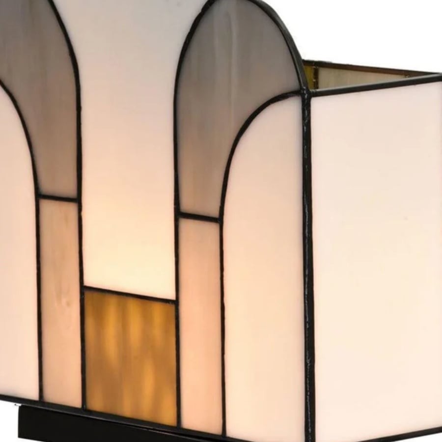 Kelsar Stained Glass Art Deco Table Lamp - Elegant Indoor Accent Light for Living Room or Entryway K1799