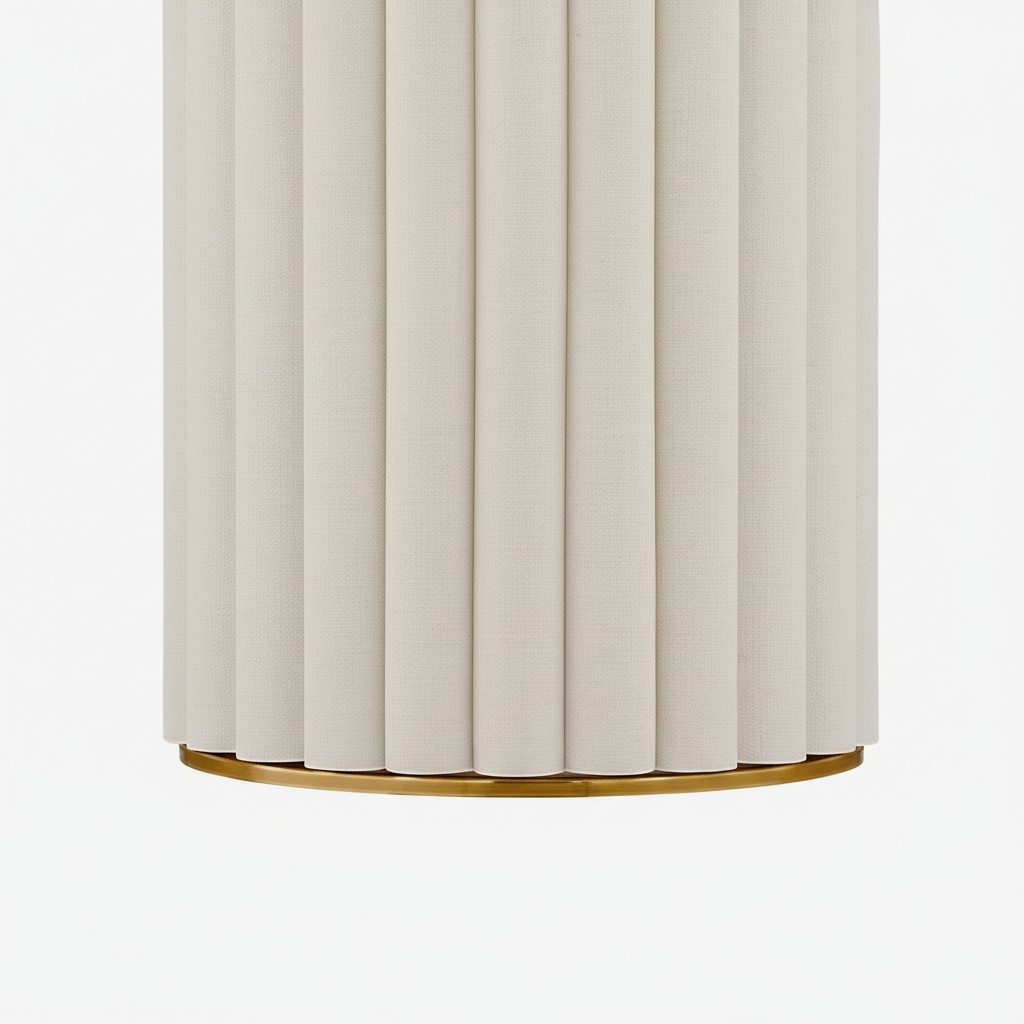 Duova Scalloped Wall Lamp - Antique Brass with Linen Fabric Suitable for Living Room and Bedroom K1677