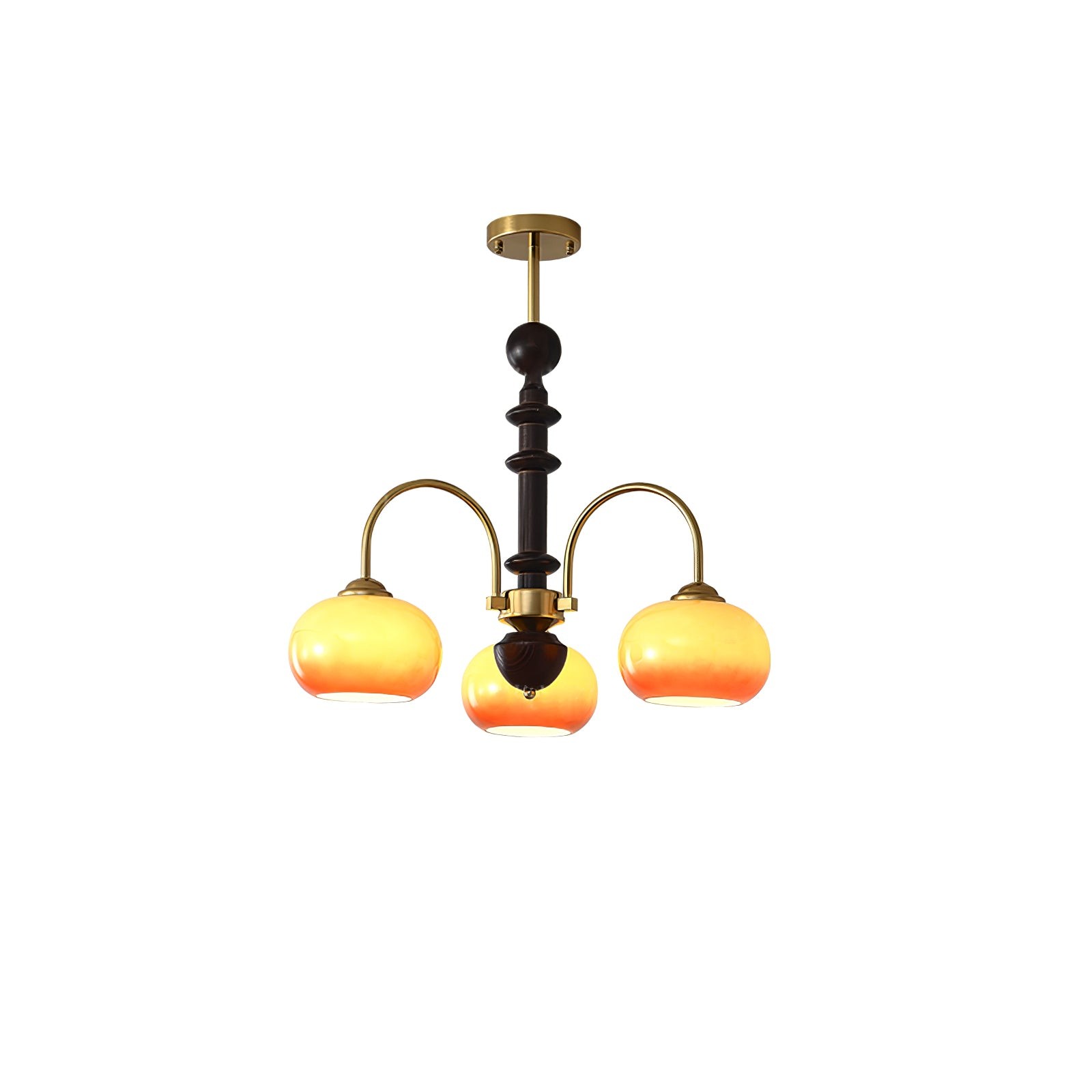 Vintage Bauhaus Persimmon Chandelier K632