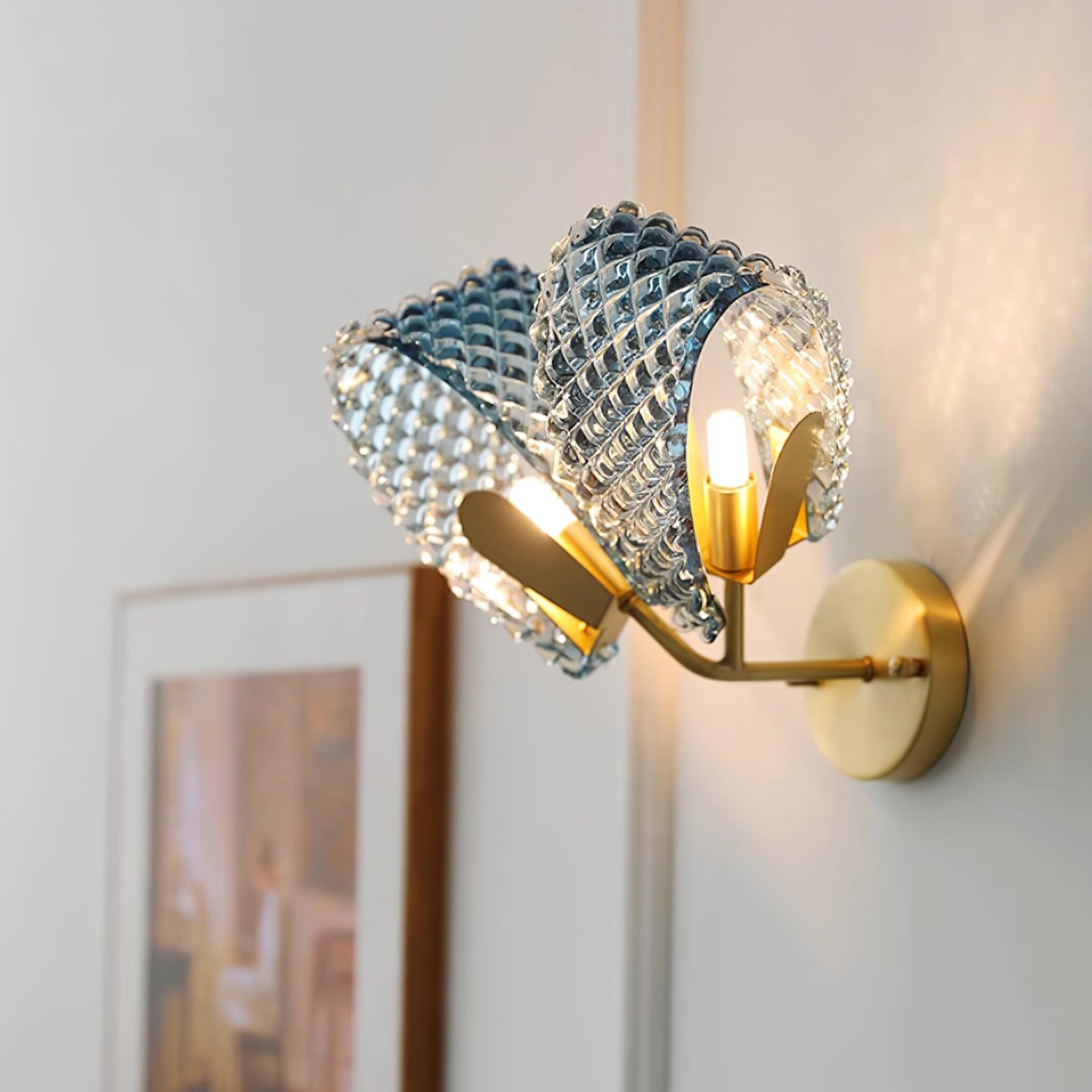 Creative Light Luxury Blue Ribbon Wall Lamp K265