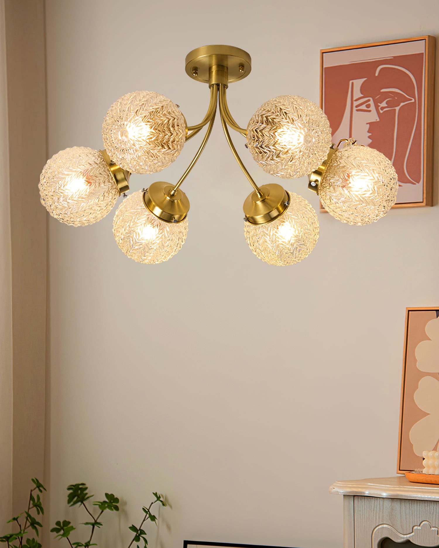 Retro Glass Ceiling Lamp K1074