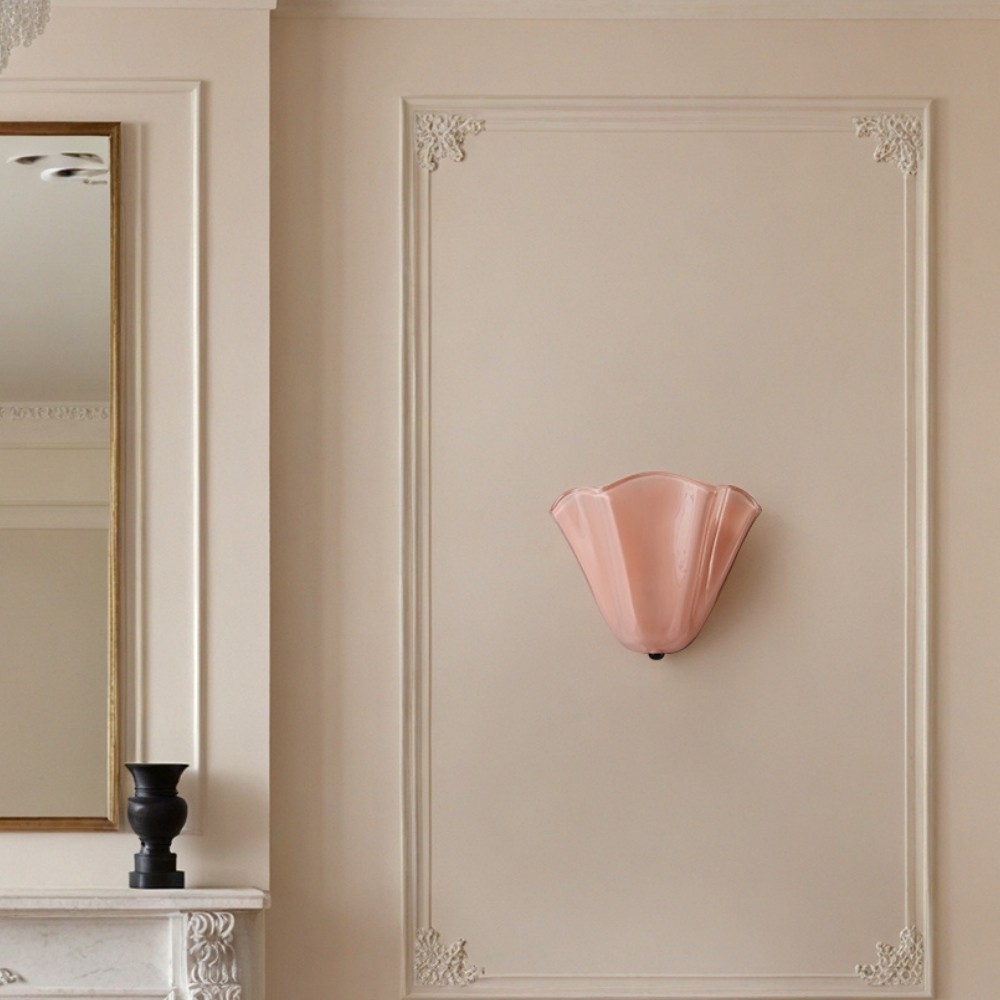 Bellina Retro Fluted Glass Wall Sconce - Mid-century Modern Vera Wall Lamp for Hallway K891