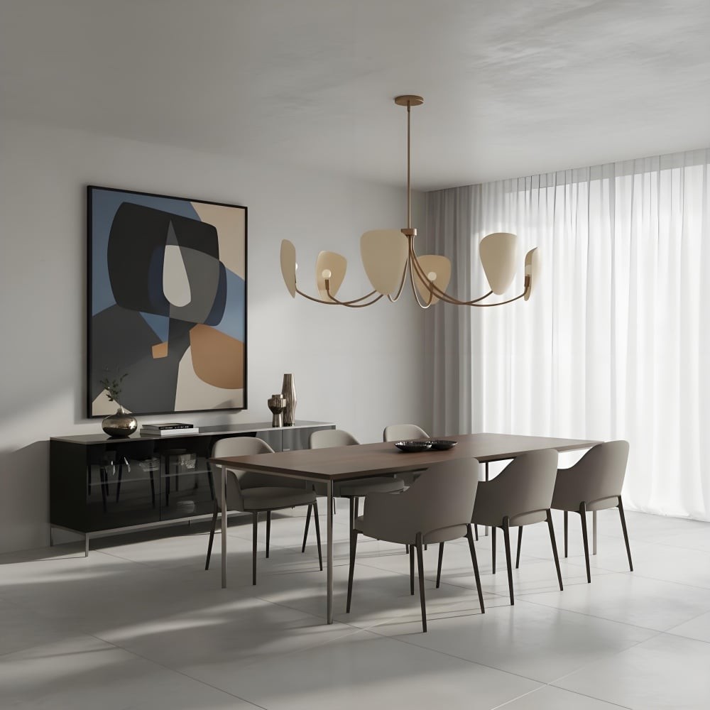 Shella Artistic Chandelier - Curved-arm Design for Dining rooms or Living Rooms K1655