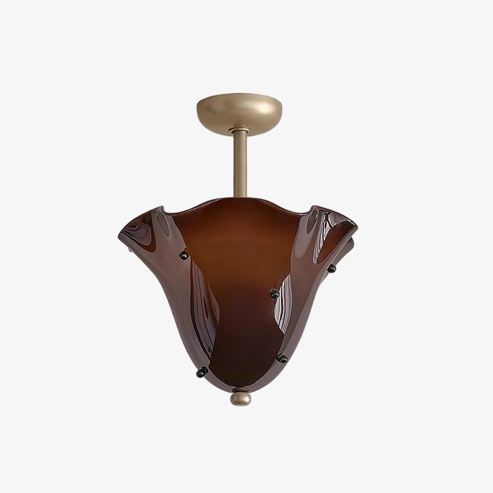 Bellina Glass Flush Mount – Artistic Fazzo Ceiling Lamp for Bedroom or Hallway K1133