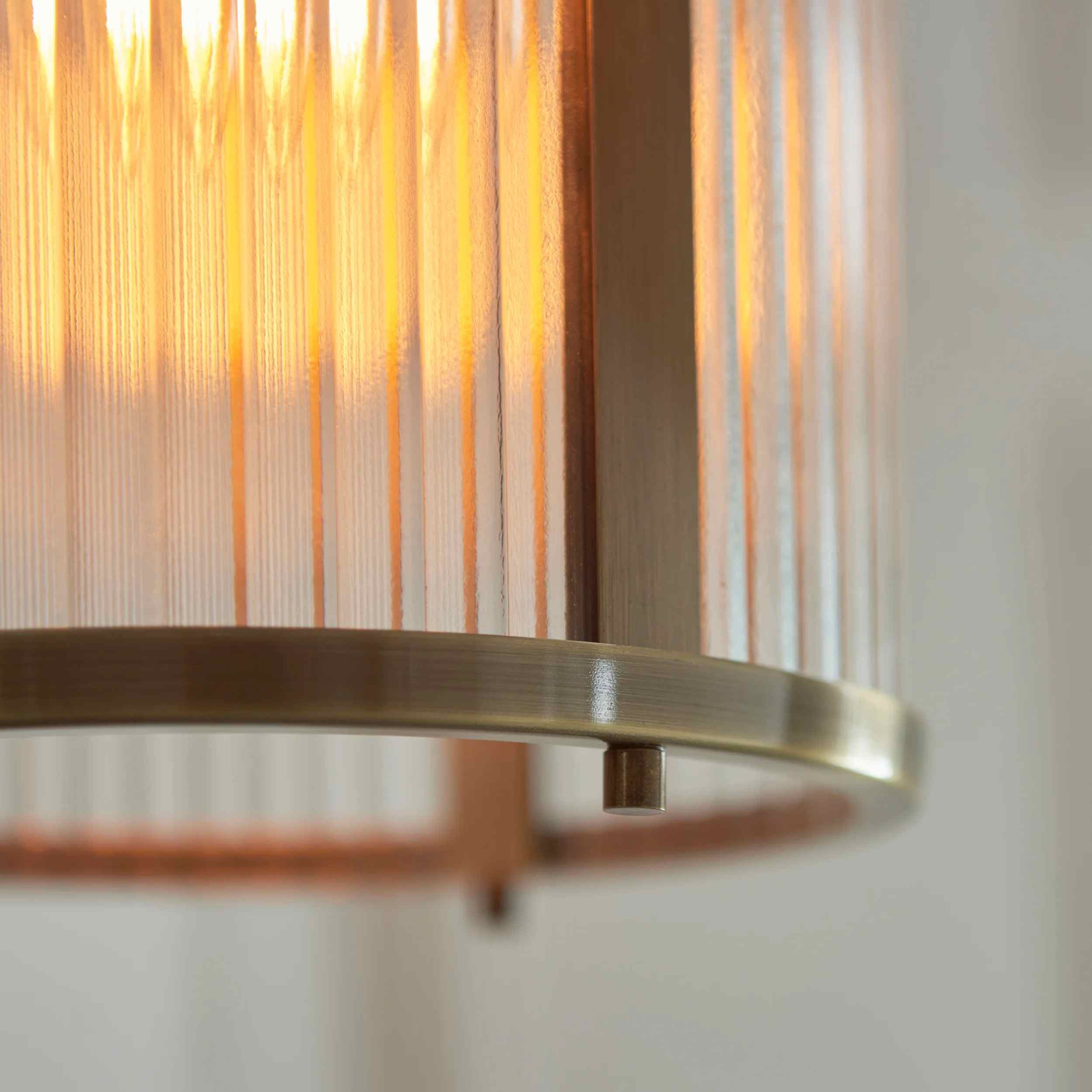 RibGlow Ribbed Glass Pendant Light - Antique Style Pendant Light K1815