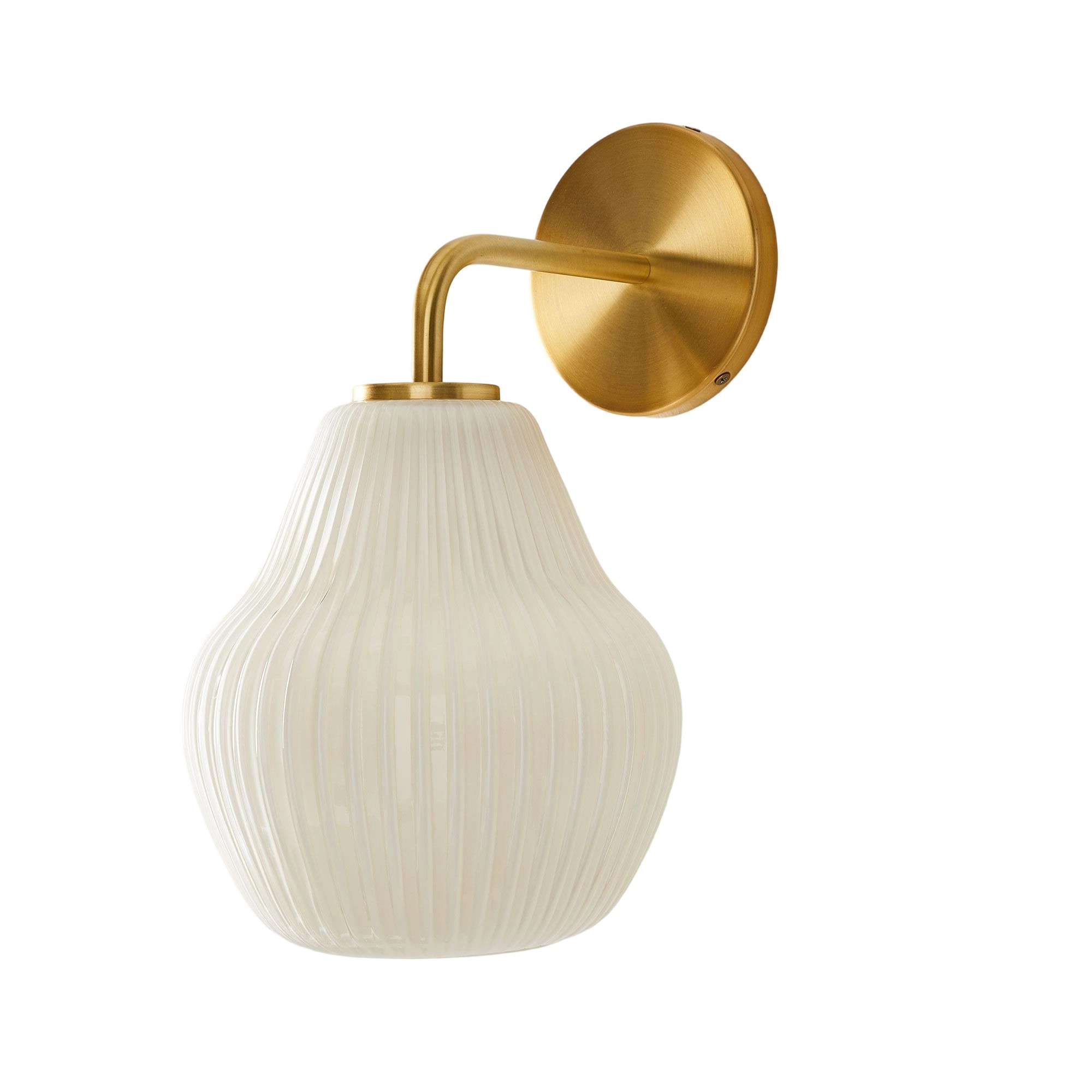 Rivrona Ribbed Glass Wall Sconce - Elegant Modern Lighting for Hallway & Bedroom K1387