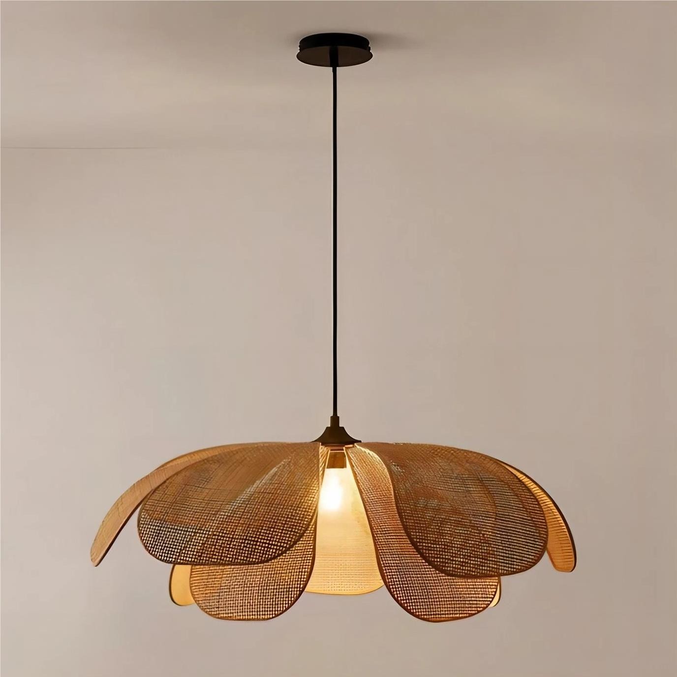 Rustic Petal Design Rattan Chandelier K75