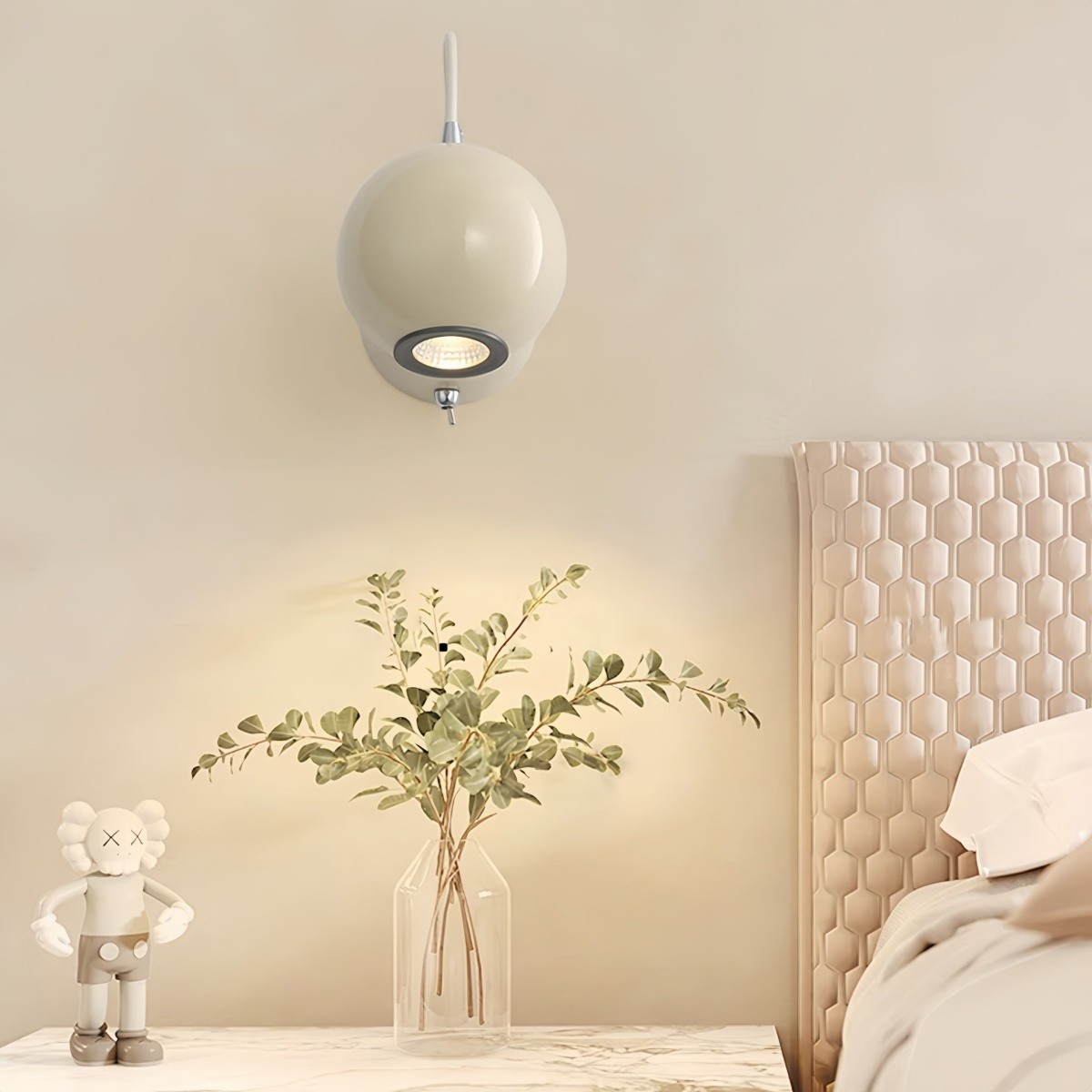 Modern Cream Magnetic Attractor Ball Wall Lamp K184